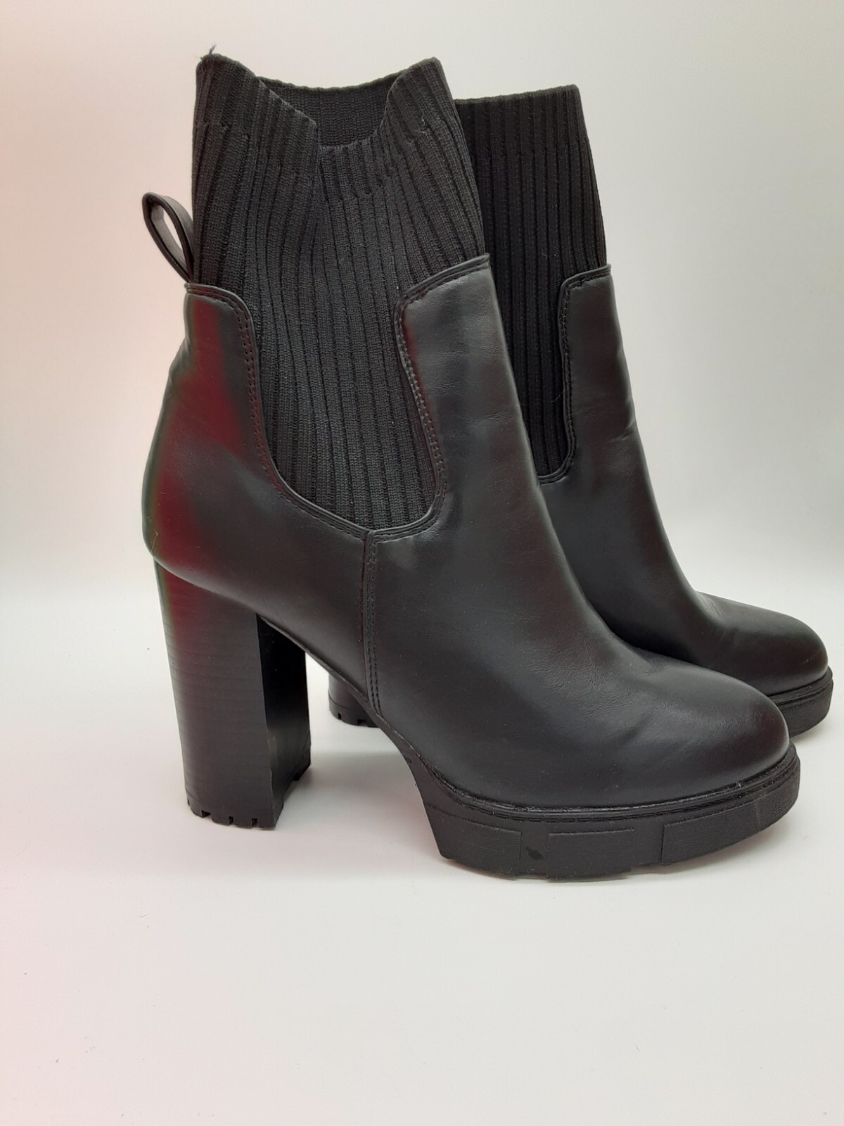 ID Required Women’s Boots Size 7m, Black, High Block Heel, Goth, Punk, New Age