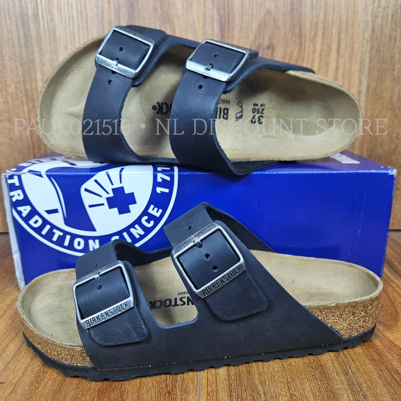 BIRKENSTOCK Women’s Men’s Arizona BS Natural Leather Oiled Sandals ~ Black