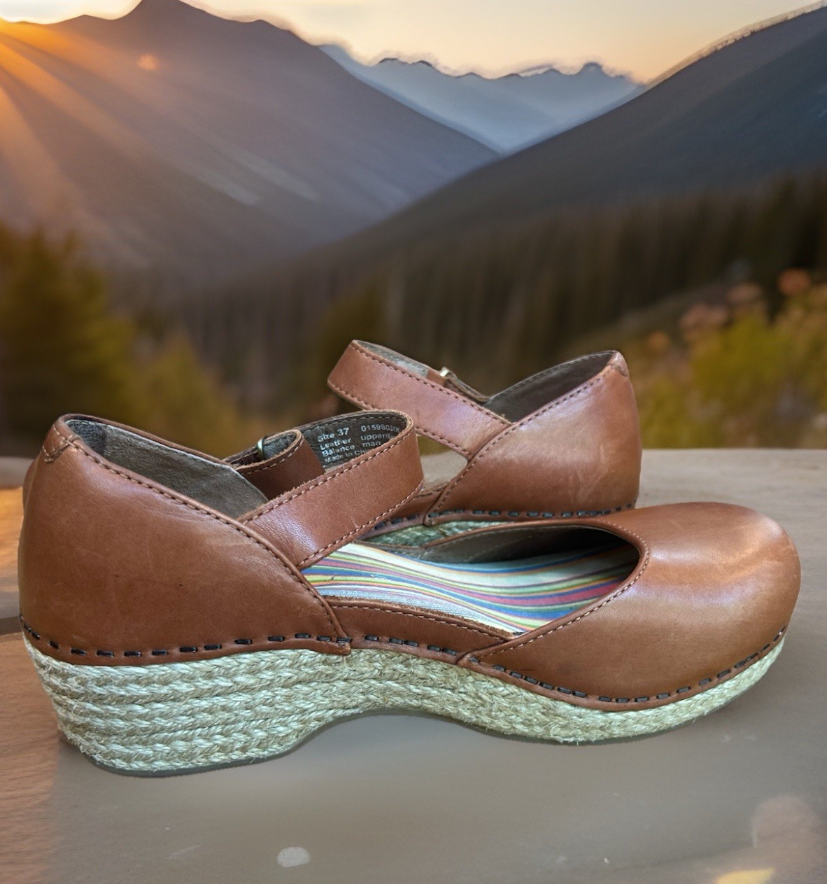Dansko Maryjane Full Grain Leather Clog Brown (Whiskey) EU 37 US Womens 6.5-7