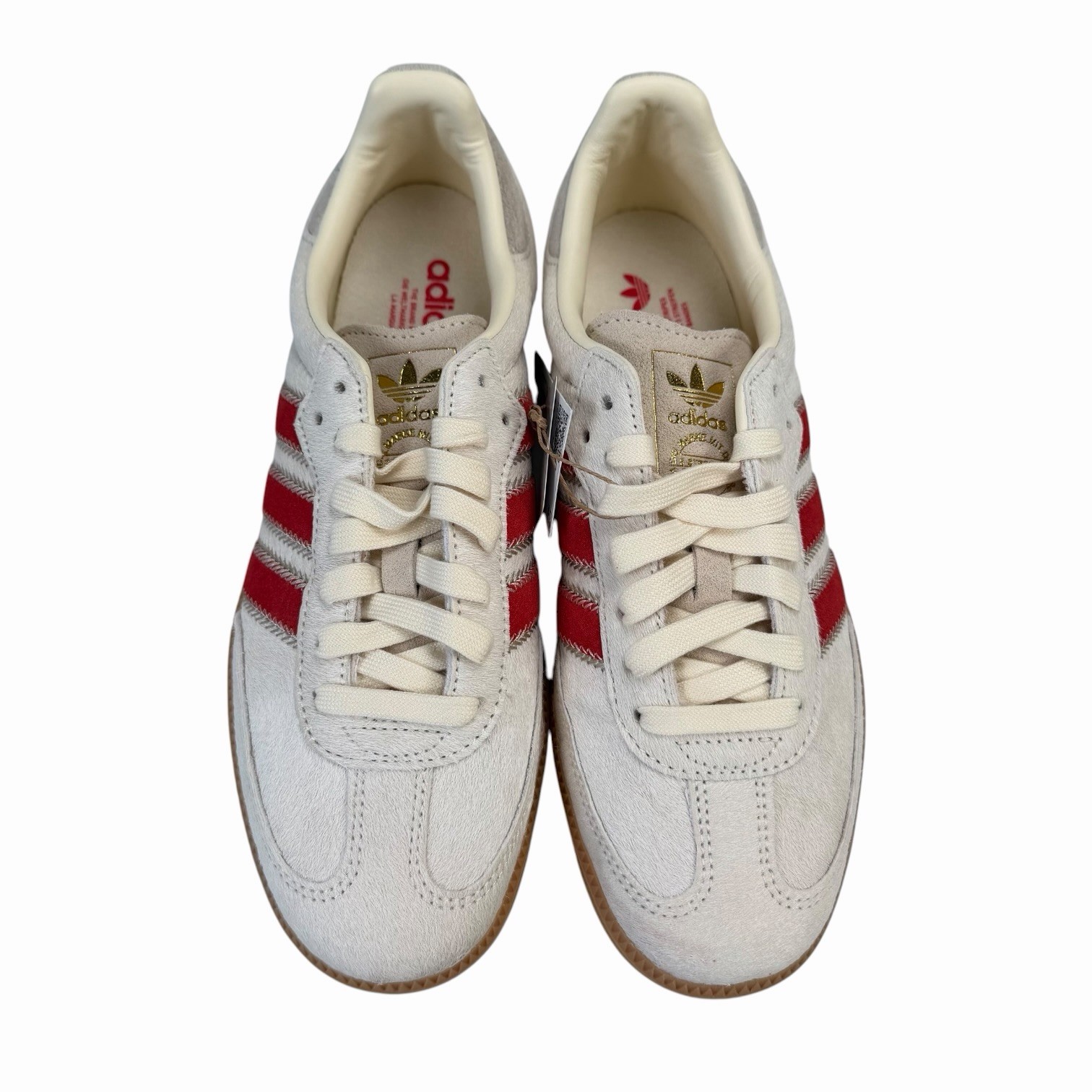 Adidas Samba OG Cow Fur Wonder Beige White Scarlet Shoes JS3935 Women’s Sz 7-10