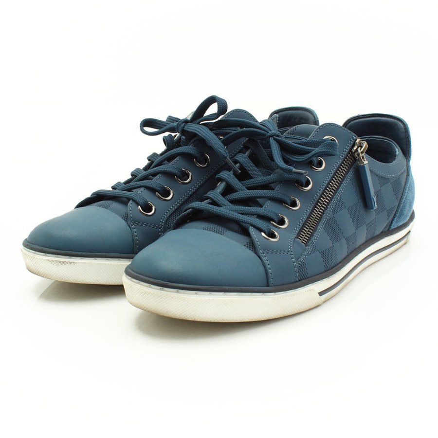 Louis Vuitton Men’s Sneaker Zip Up Line Blue Damier Shoes Size 5 (24.5 cm)
