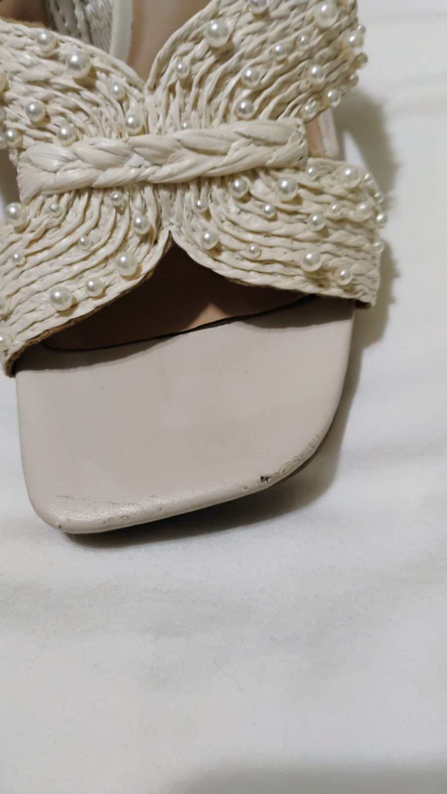 A New Day Tia Heels Cream With Pearls Size7.5 NWOT