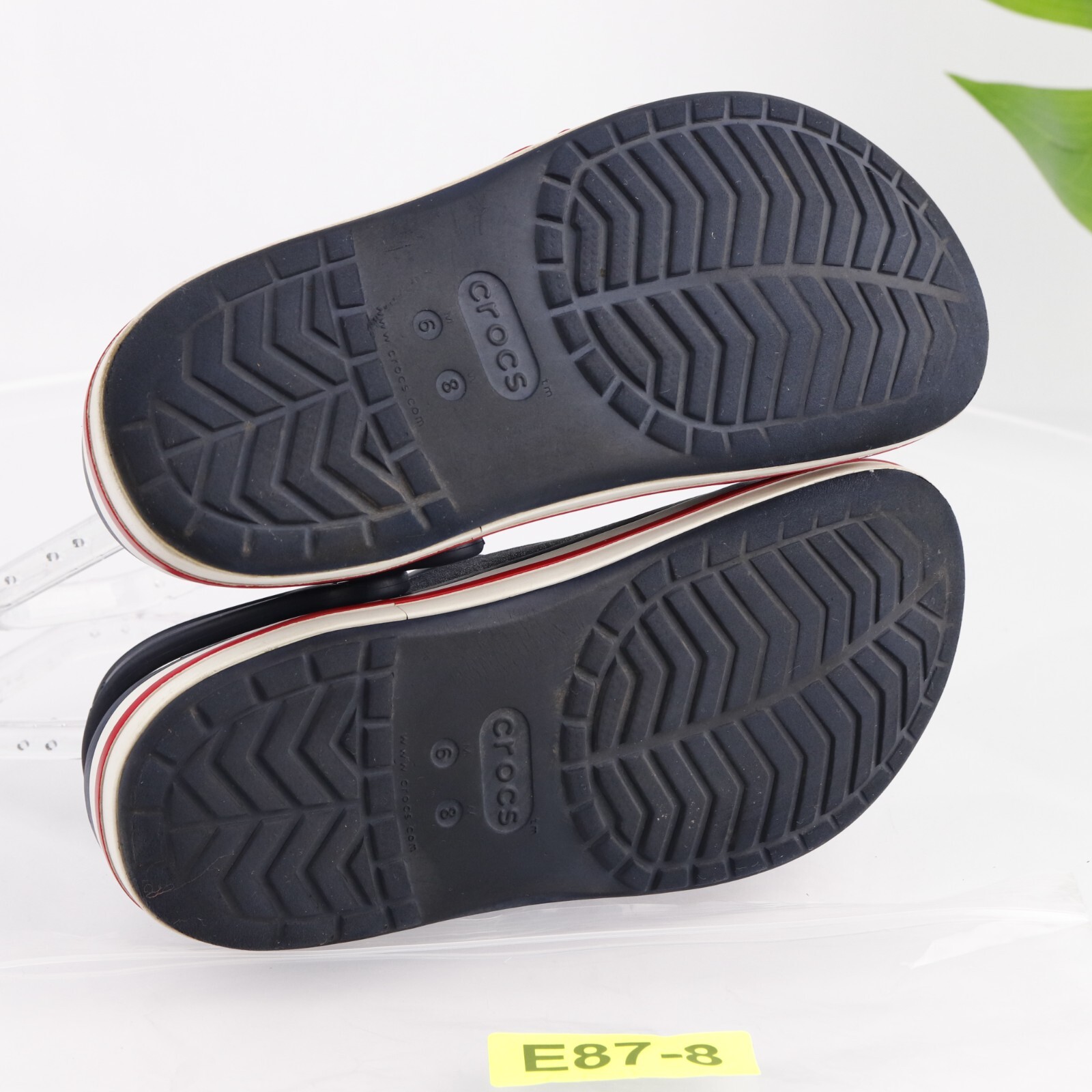 Crocs Womens Bayaband Clog Size 8 Navy Blue Rubber Slingback Logo Shoe Casual