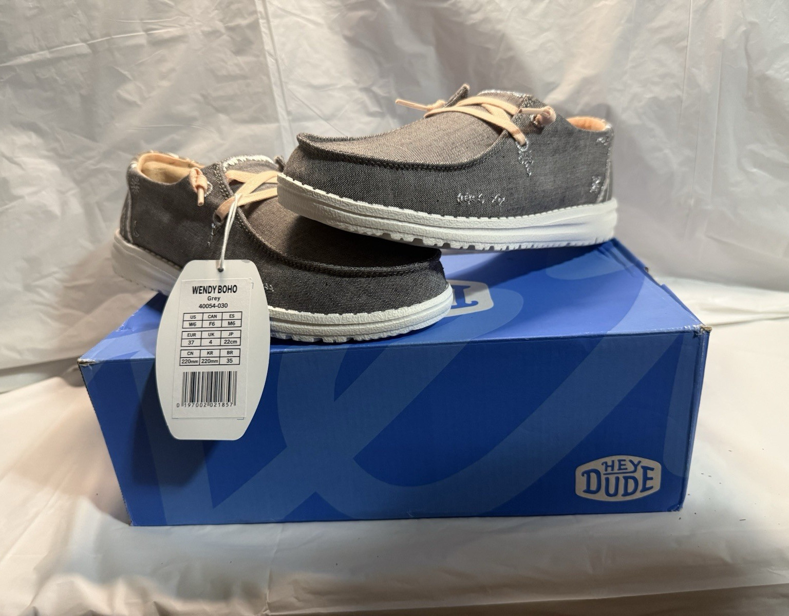 Hey Dude Wendy Boho Women’s Gray Slip-On Casual Shoes US 6 EU 37 UK 4