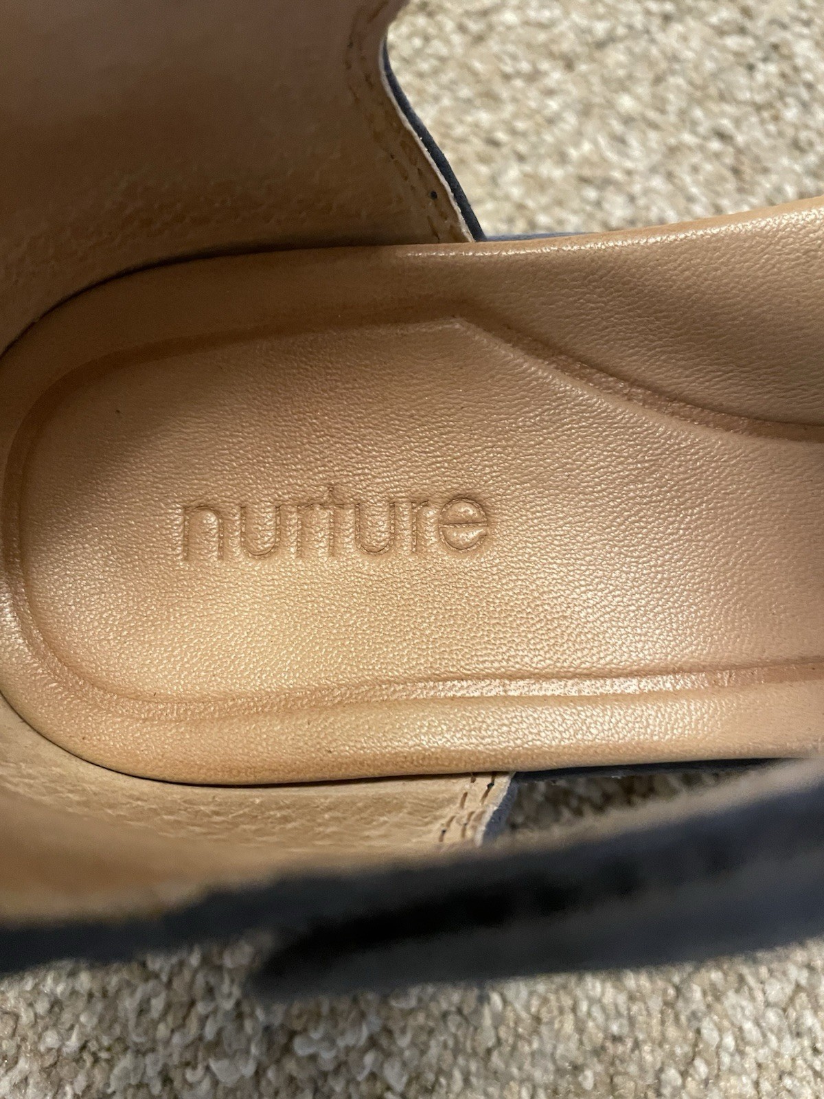 Nurture By Lamaze Leather Wedge Sandals In Navy Blue Size 6.5 M Comfortable