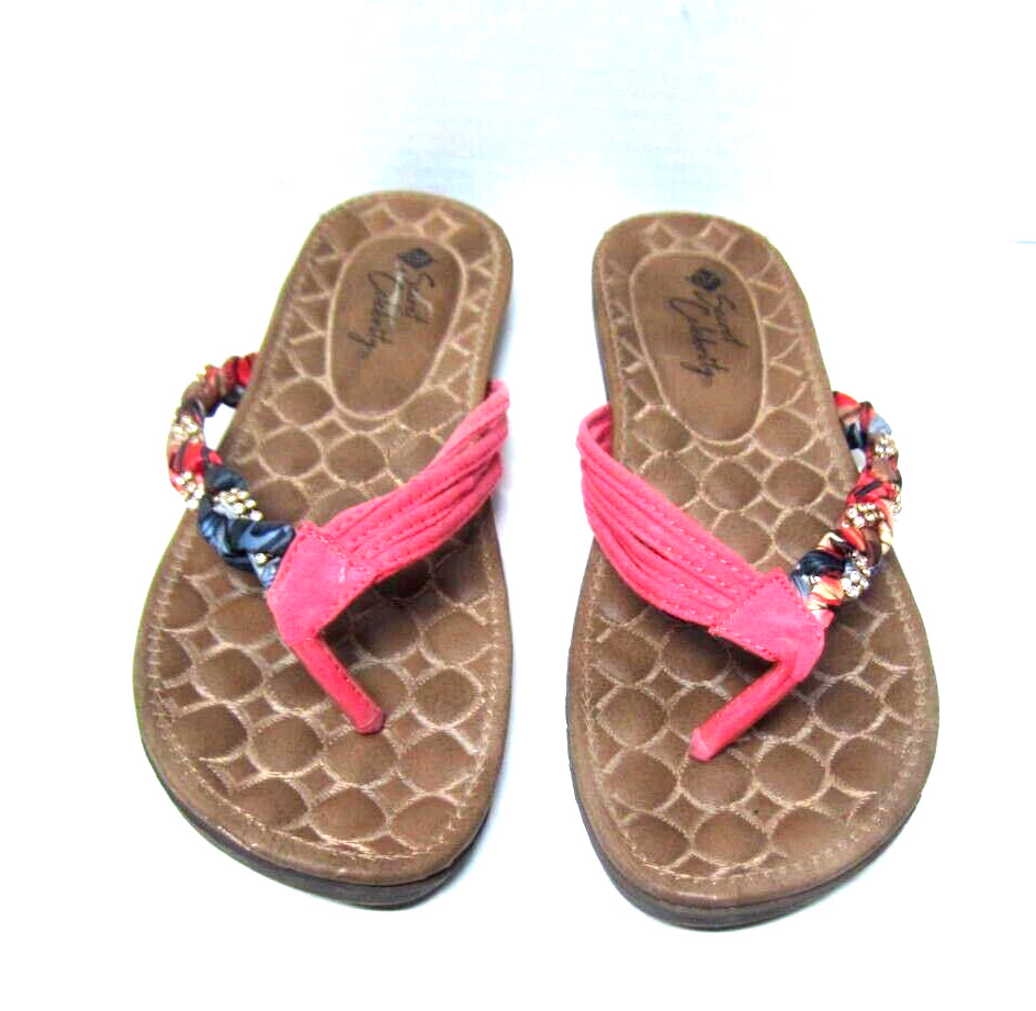 Secret Celebrity Womens Strappy Embellished Sandals Comfort Size 9 Rhinestones