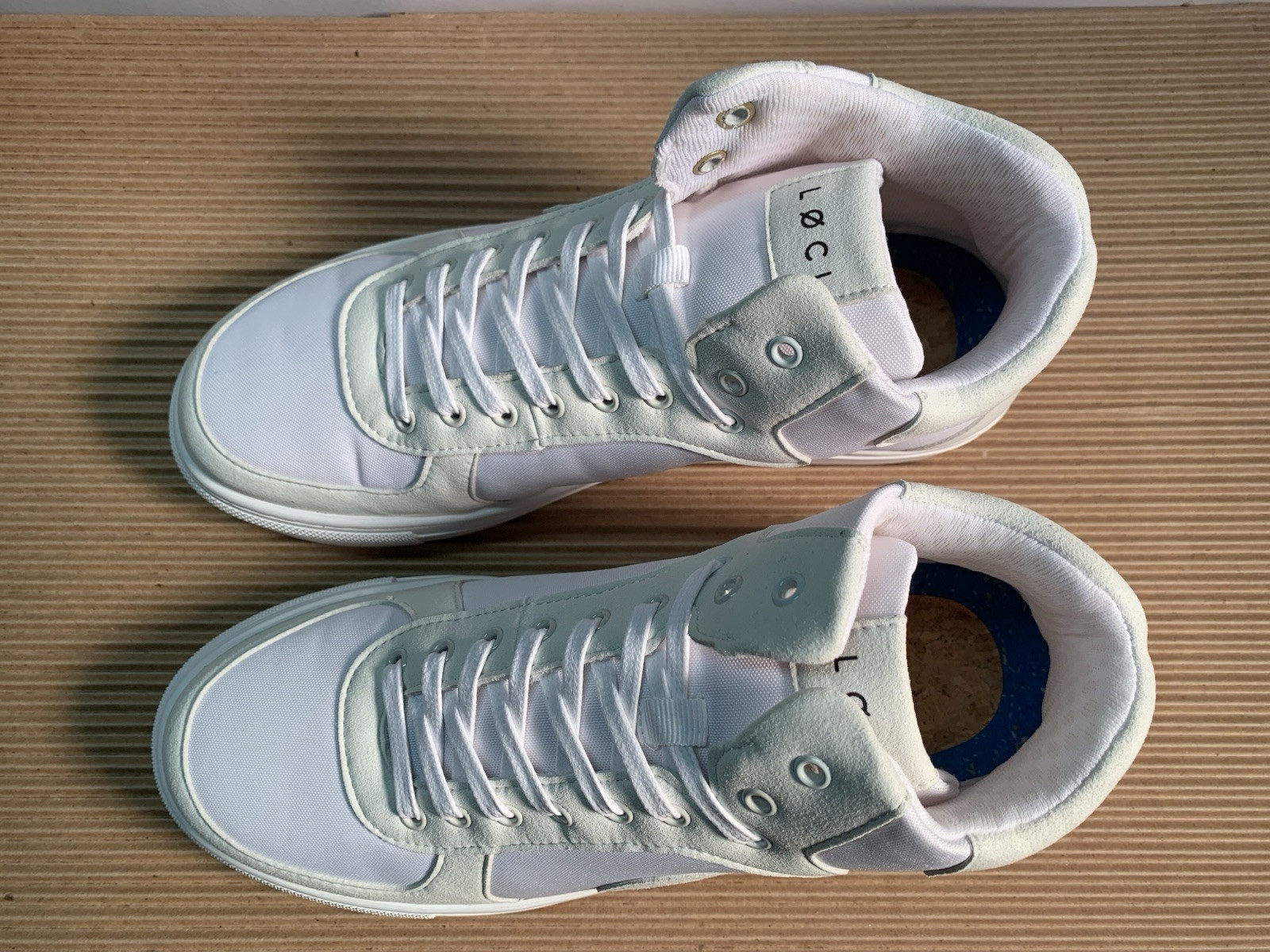 LOCI ELEVEN UNISEX HIGH TOP SNEAKERS White/Natural US Men 5 Women 6.5 EU 37 UK 4