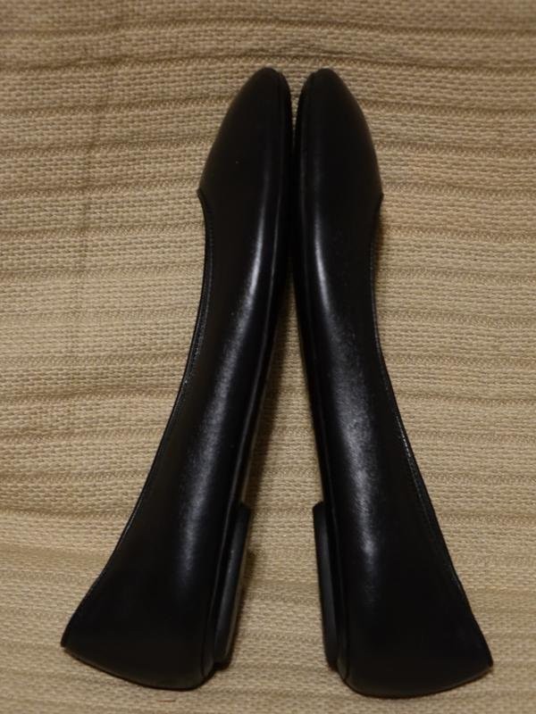 Women navy boot heels black leather 36.5 #B9MY