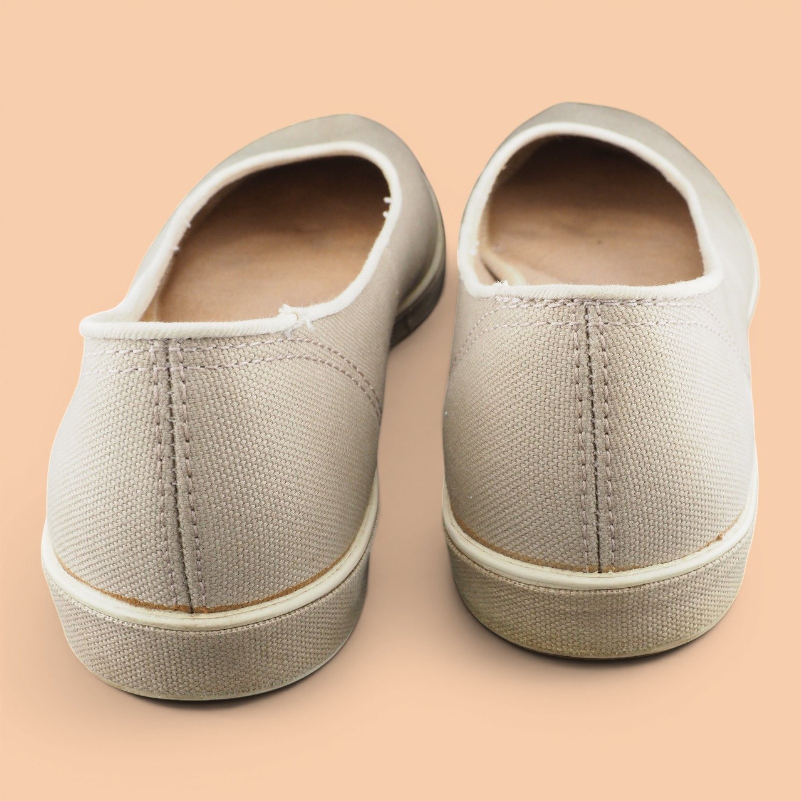 Grasshoppers Womens EF84019 Beige Canvas Slip On Ballet Flats Size 7.5 M