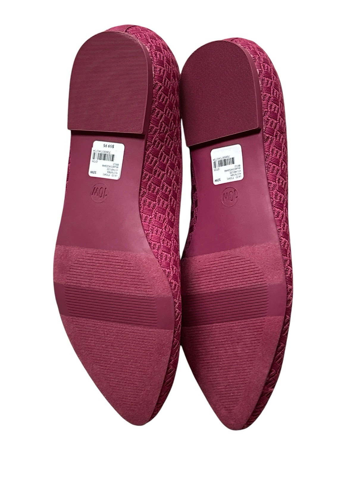 NEW Lane Bryant Fuschia Pink Stretch Knit Flats Ballet Shoes, Womens 10 WW