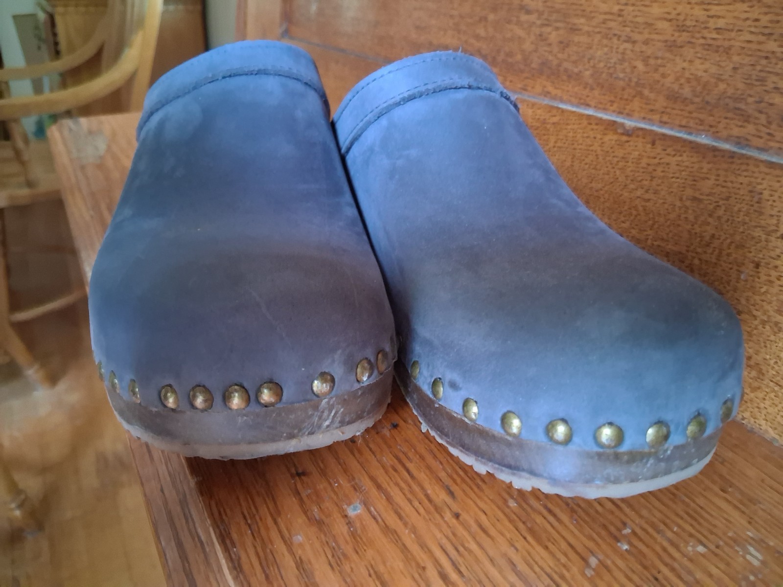 Blue Sandgren Athens Wooden Clogs Mules size EU 40