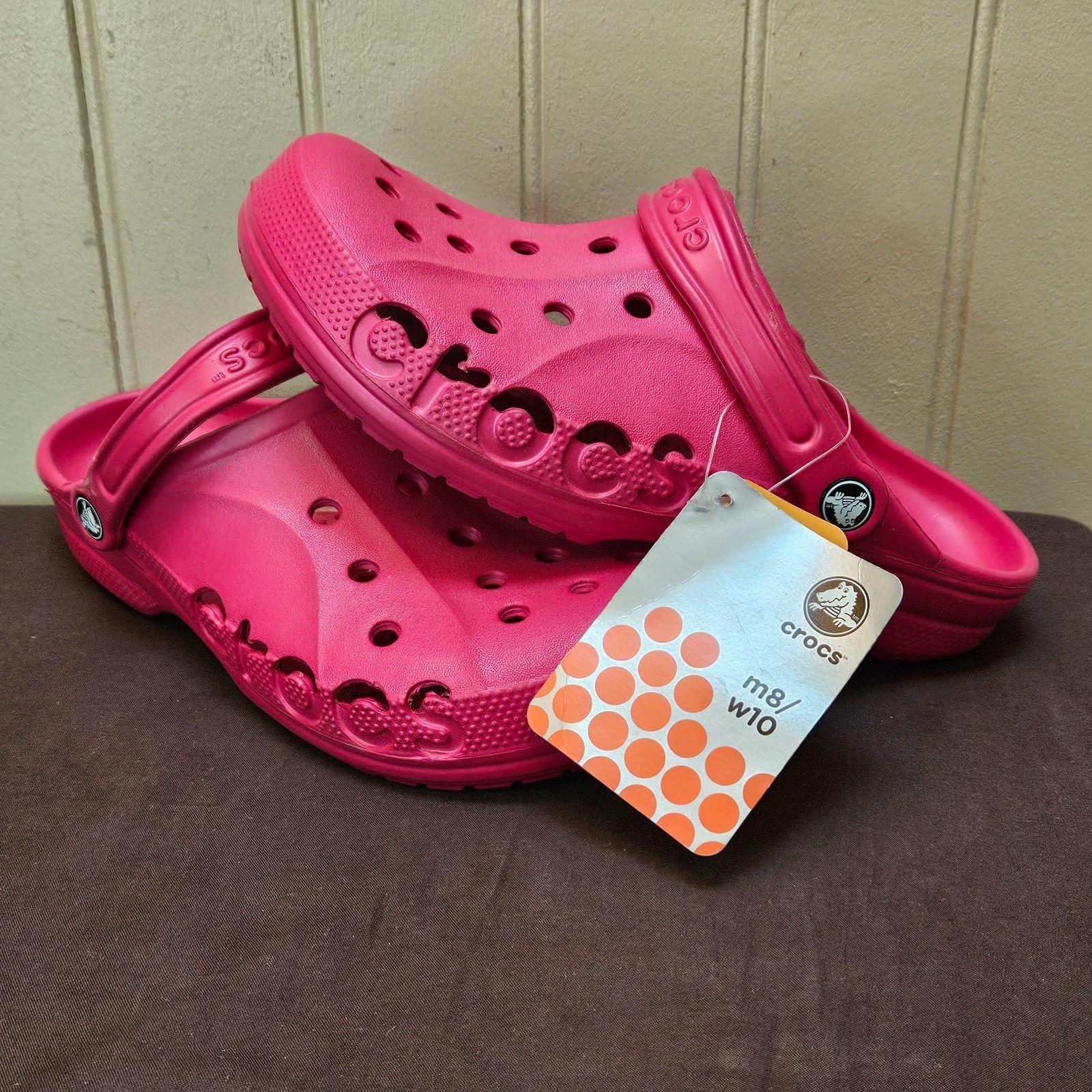 Crocs Adult Baya Clogs Pink-Raspberry Women’s SIZE 10 Men’s SIZE 8 NWT
