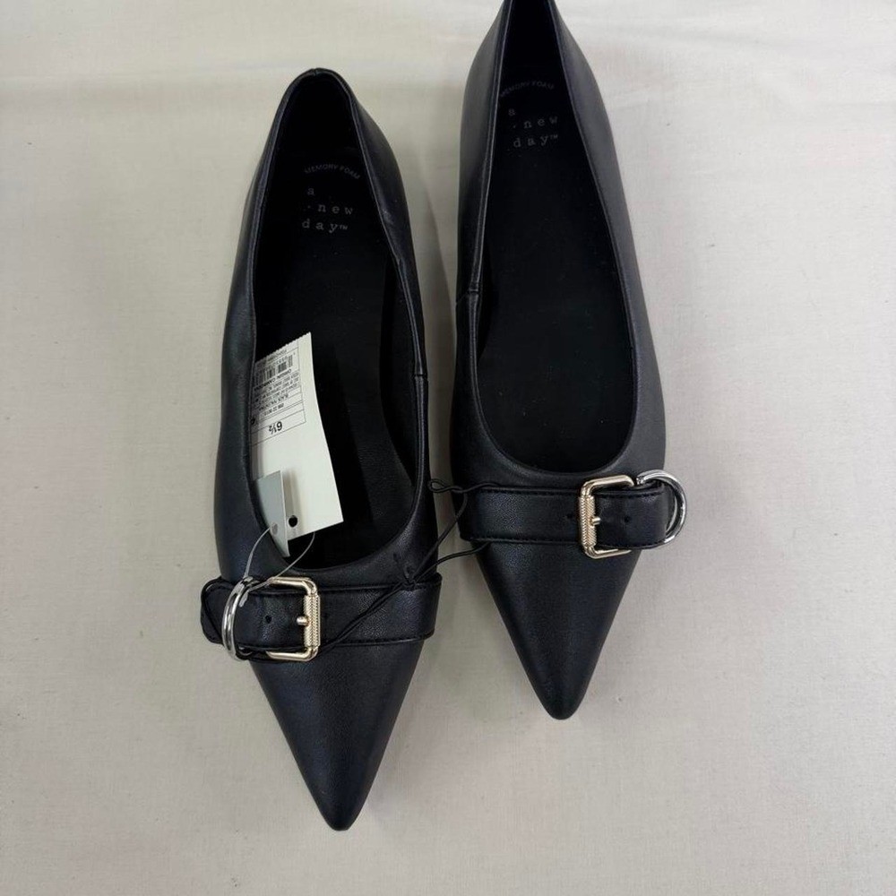 Brand new with tags A New Day Valentina pointed-toe flats in black, size 6.5.