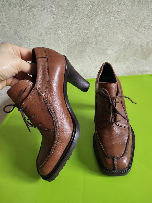 Women navy boot ankle boots brown leather 36 #b8ft