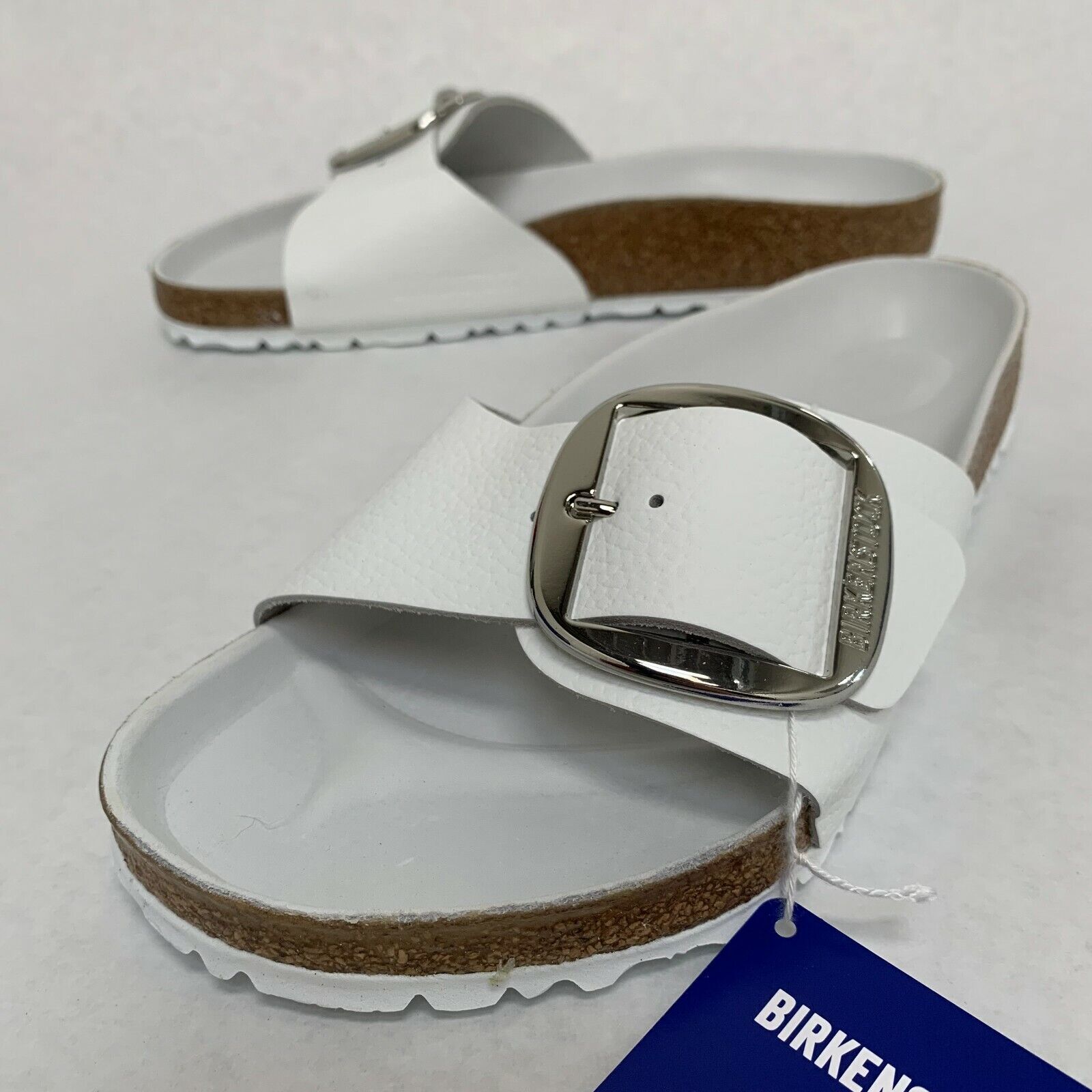 Birkenstock New w/ Box Madrid Big Buckle White Oiled Leather Exquisite Regular