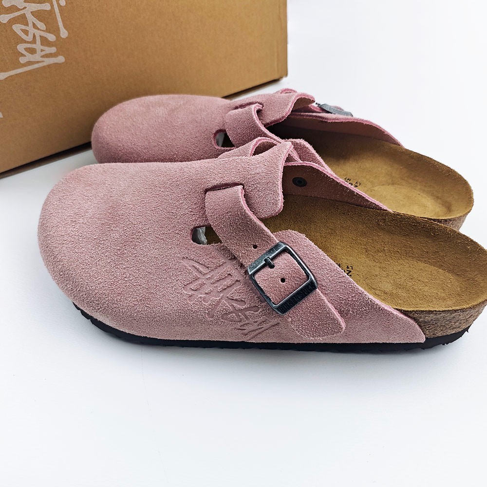 Birkenstock Boston x Stussy Pink Clog Wide Women’s Shoes EU37-45 With Box