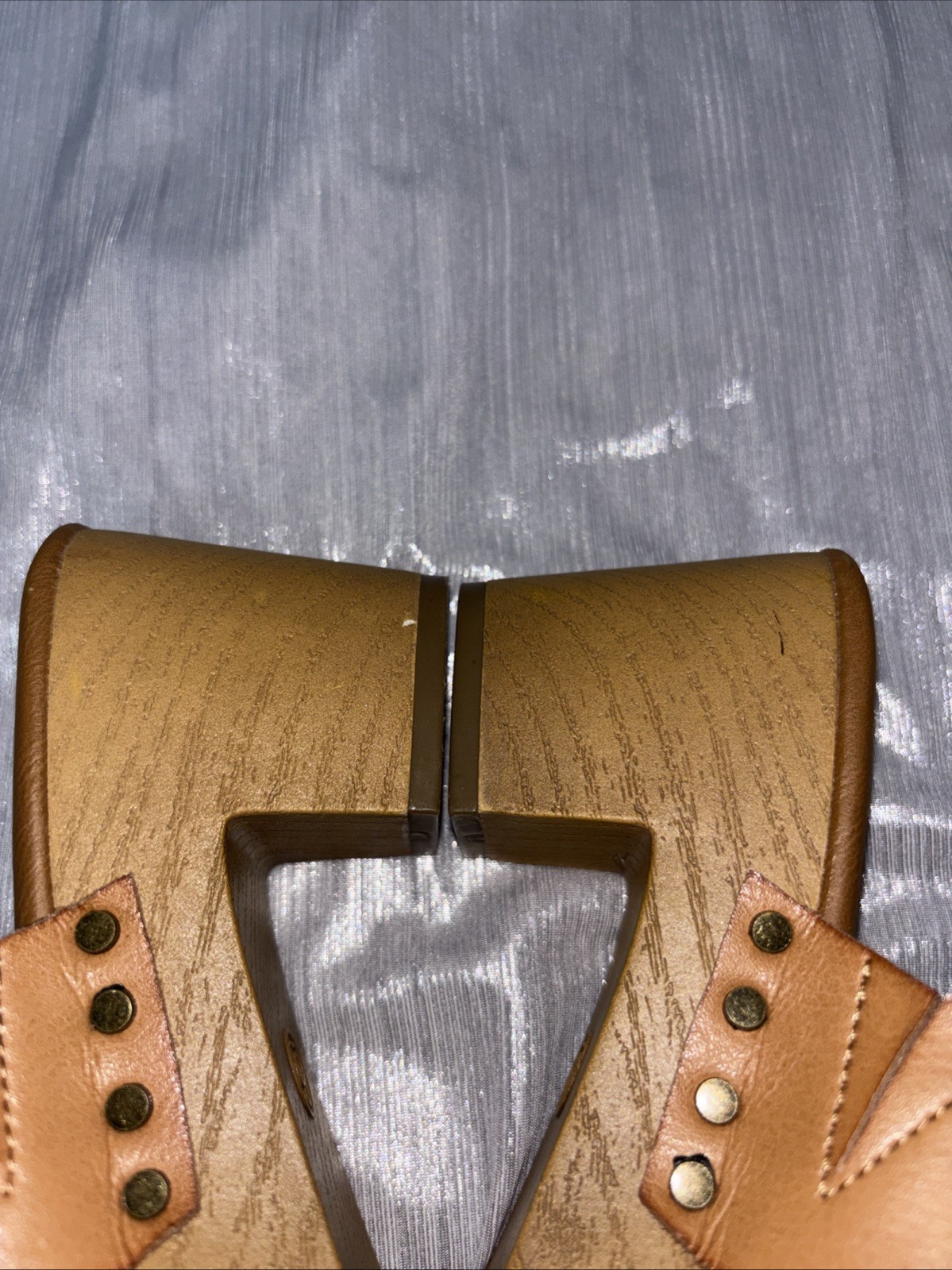 Universal Thread Women’s Strap Chunky Platform Heel Size 6 Cognac Stud See Note
