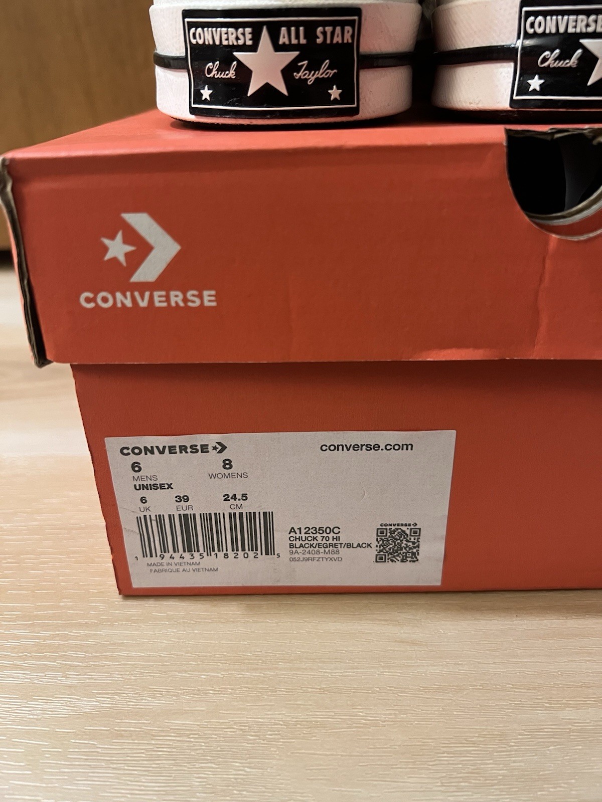 Converse CHUCK Taylor All Star HI A12350C Black Leopard Graphics Mens 6 Womens 8