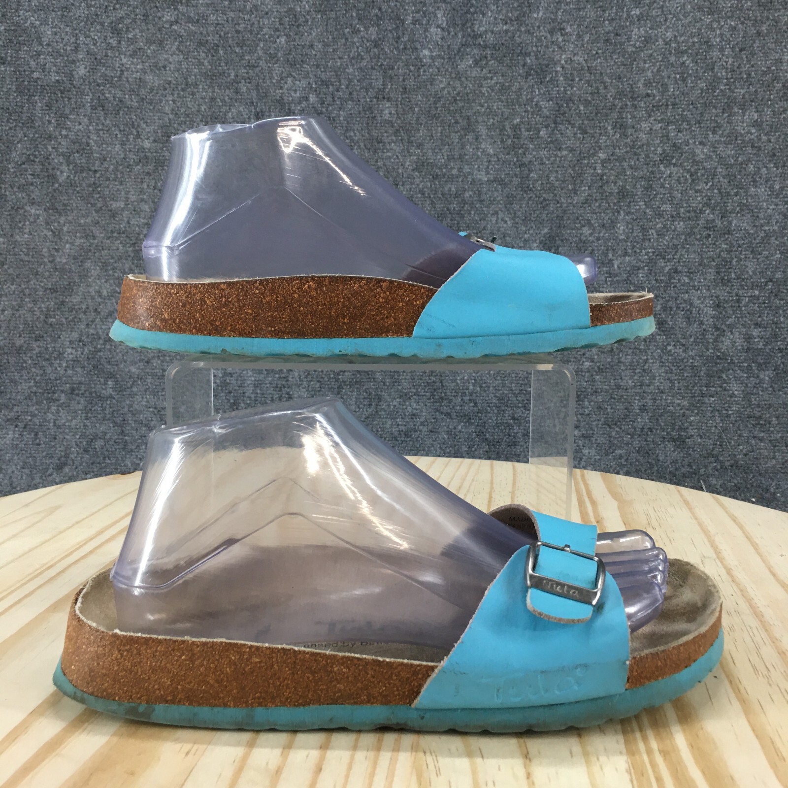 Tula By Birkenstock Sandals Womens 38 Narrow Slide Blue Casual Slip On Comfort