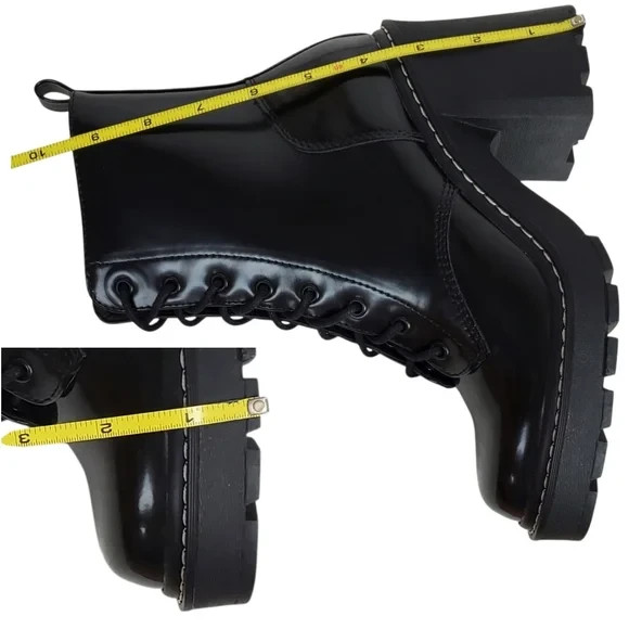 Madden girl Lion block heel platform boots black lace up zip chunky y2k gothic