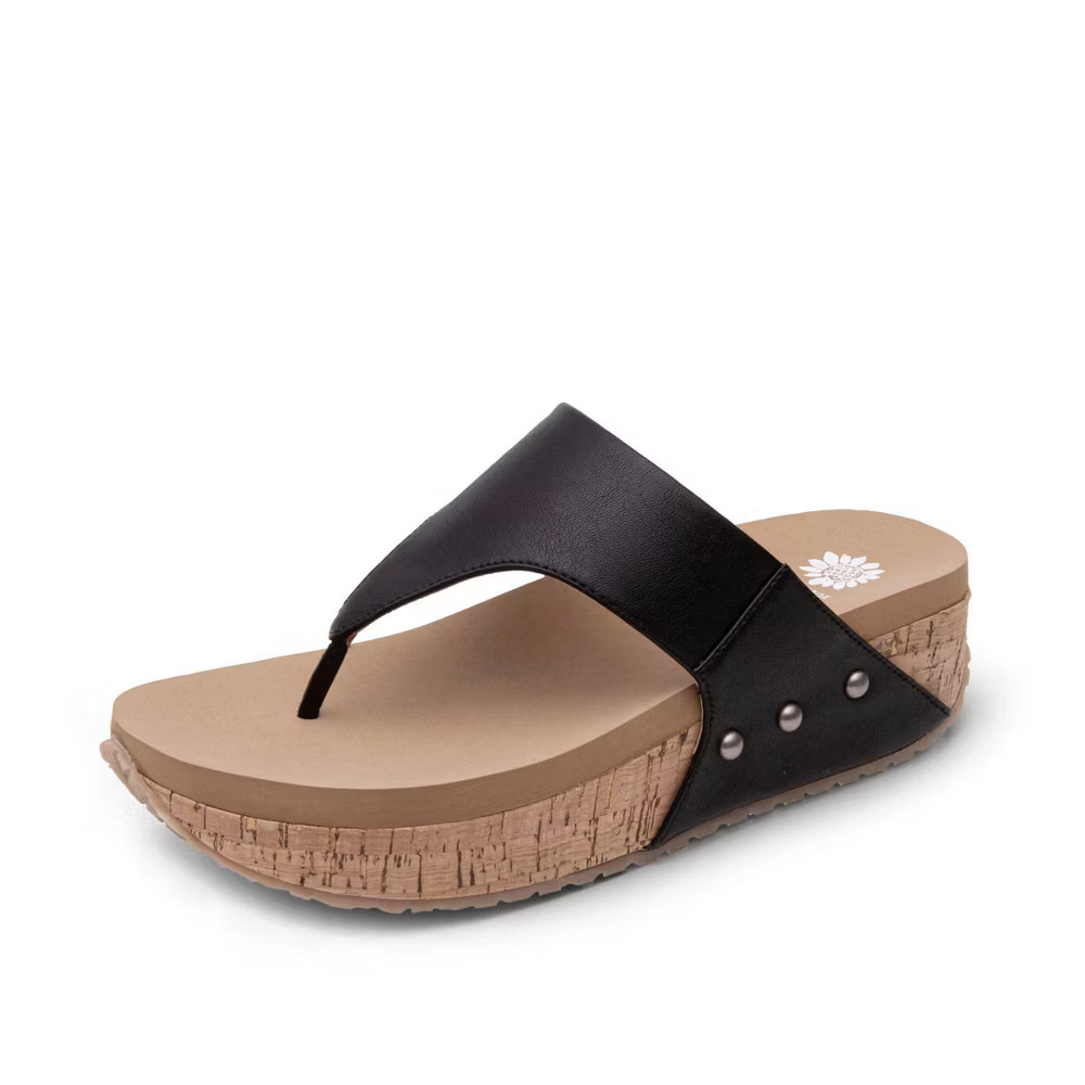Women Bandini Flatform Sandal – Yellow Box – Black 7