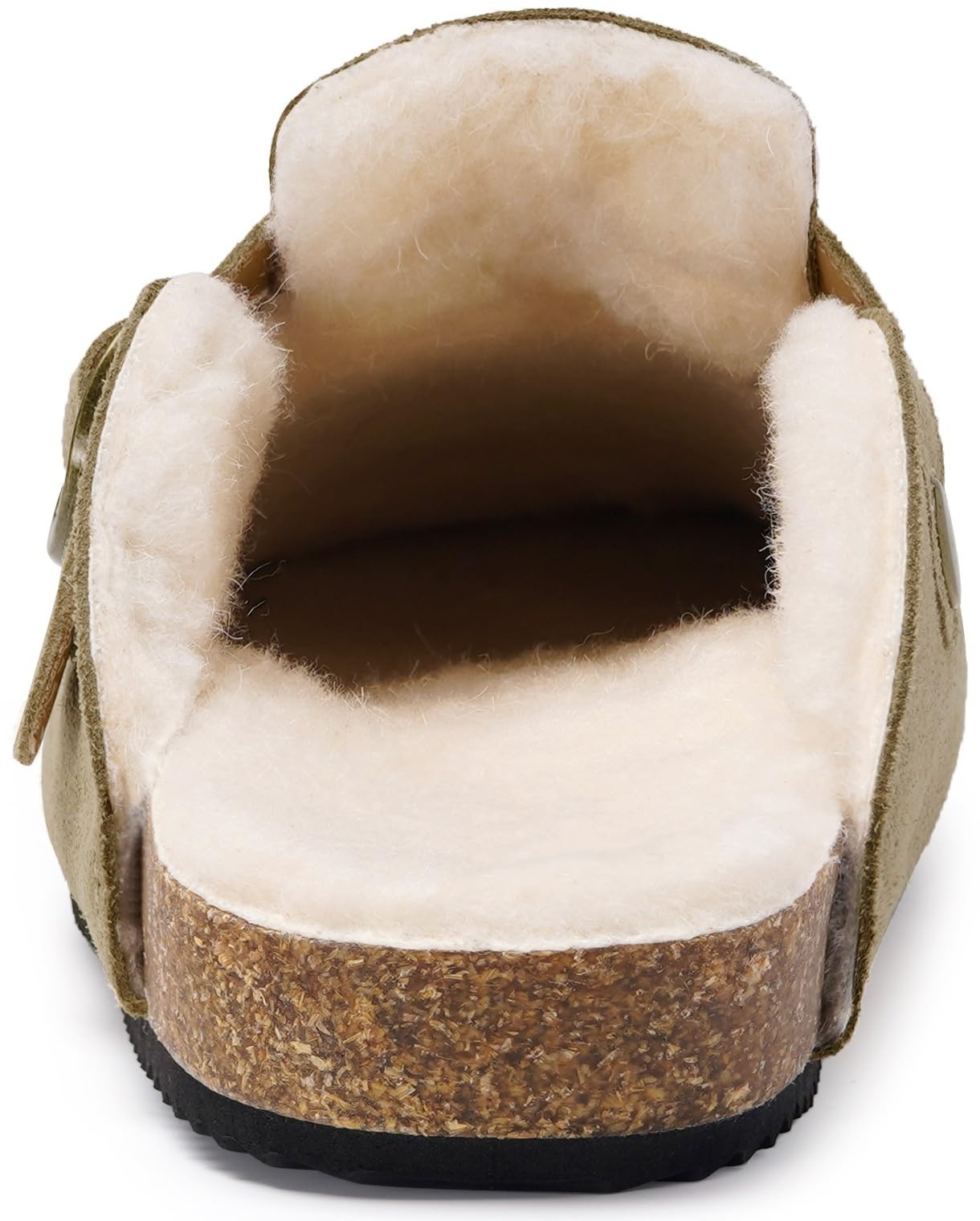 Mens Womens Fur Lined Clogs Suede Slip on Mules Warm 11 Women/10 Men, Beige