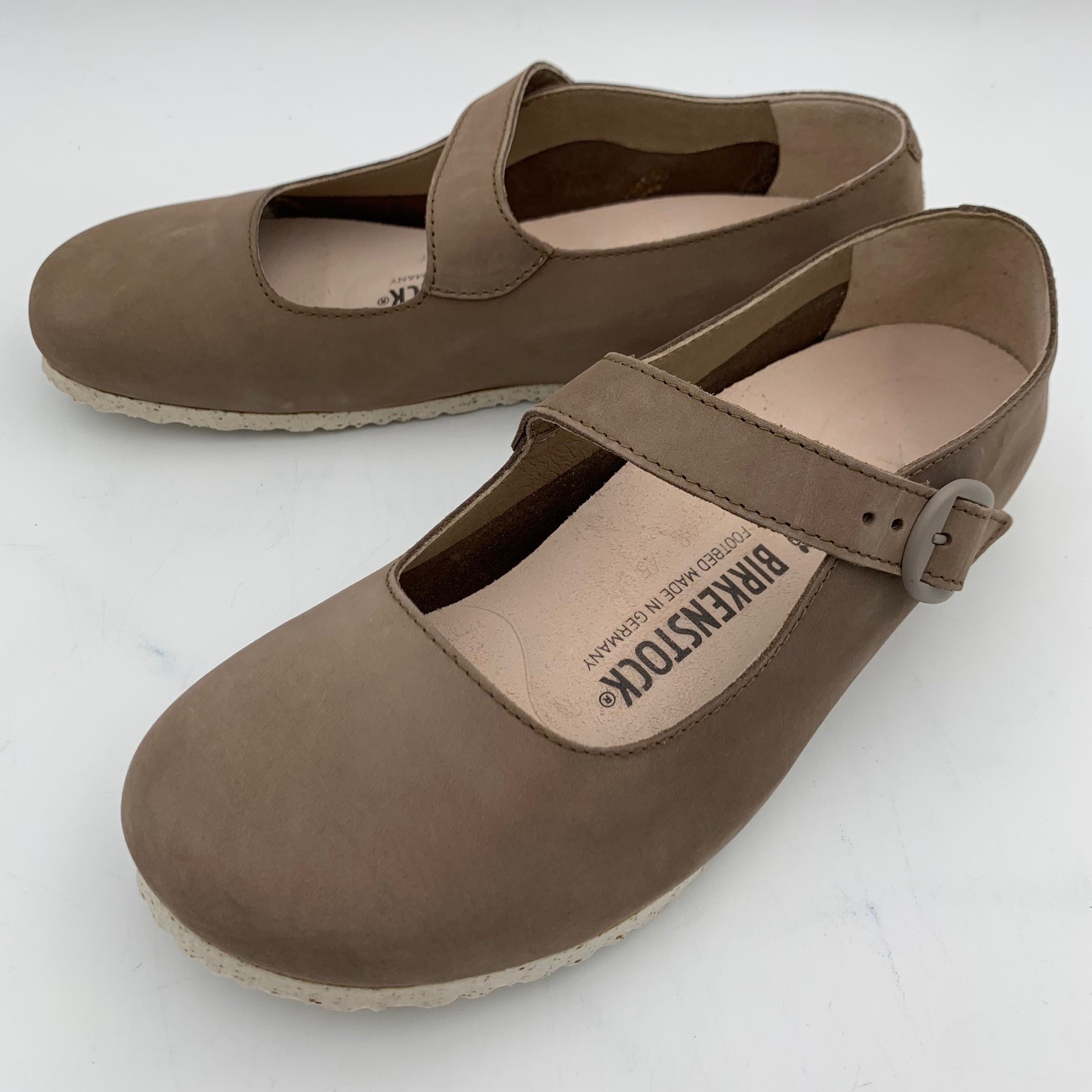Birkenstock New w/ Box Tracy Gray Taupe Nubuck Leather Regular 1020317