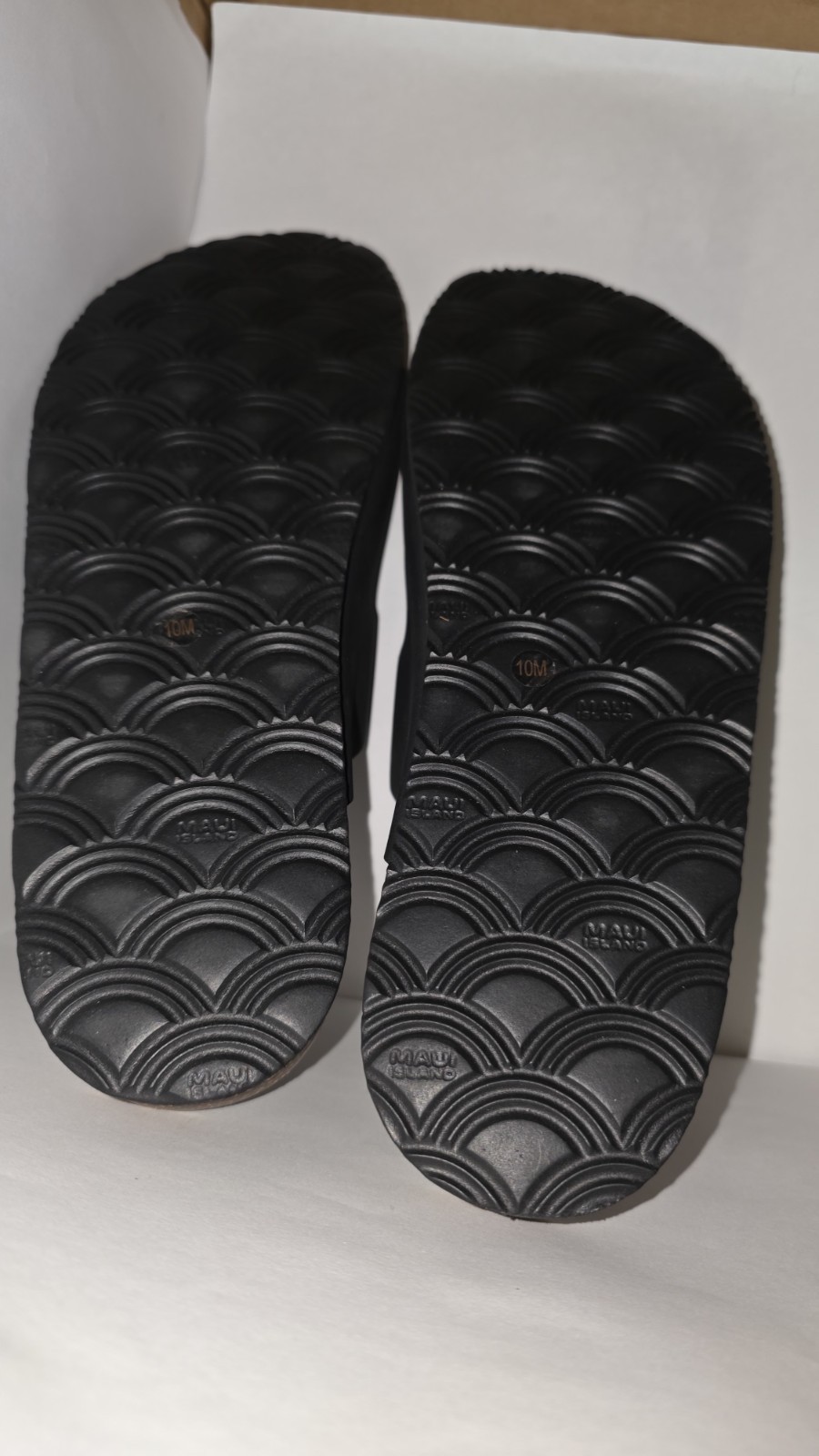 Maui Island Women’s Black 2-Buckle Adjustable Slide Sandals Faux Leather 10M