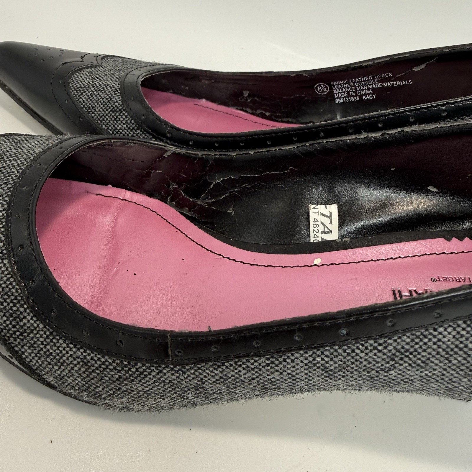 Isaac Mizrahi For Target Women’s Kitten Heels Size 8.5 Fabric/Leather Cap Toe