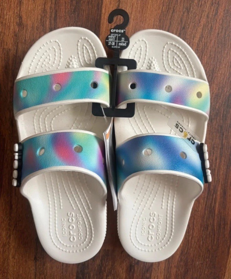 NWT Tie Dye Croc Sandals Slides Women’s Size 7