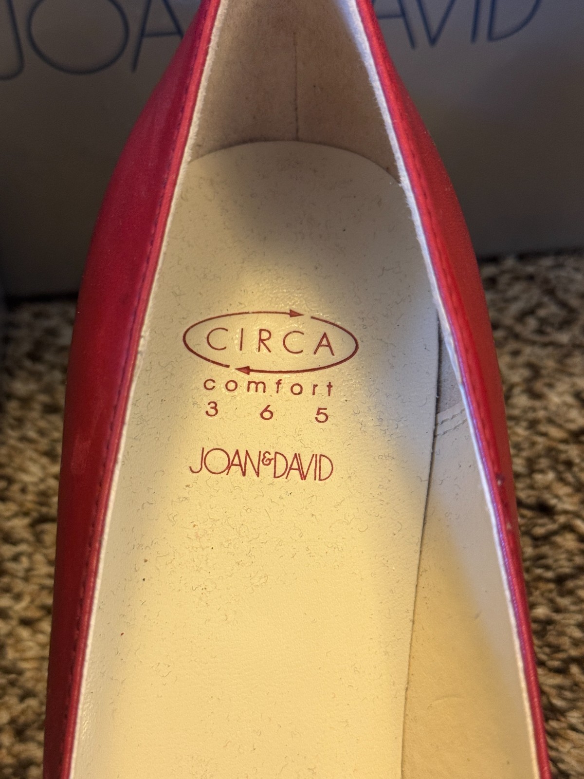 NIB Circa Joan & David CJ Calliope Red Leather Pumps Sz 7M Deadstock w/ Dust Bag