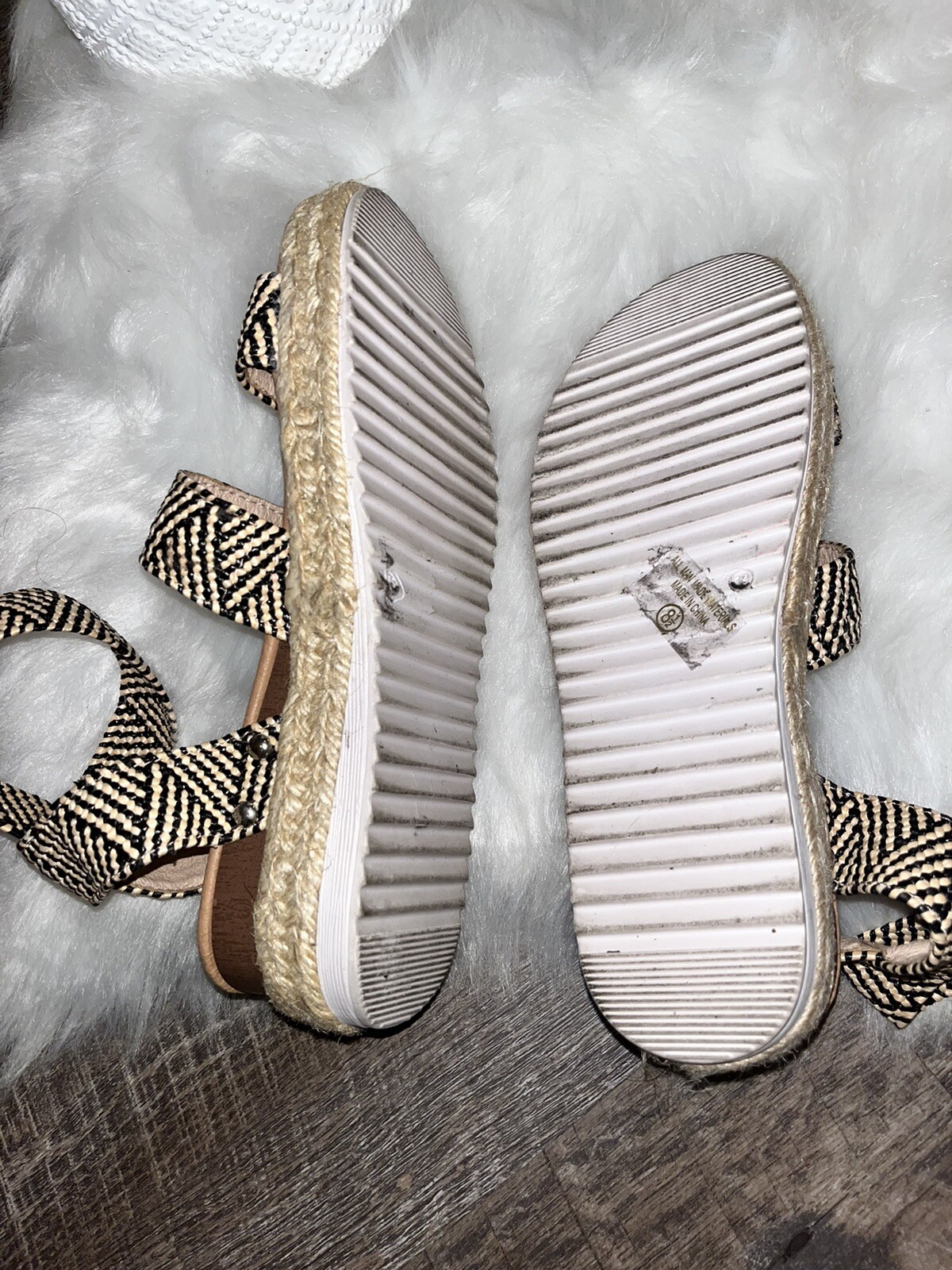 Espadrille Platform Size 8.5 Boho Festival Aztec Summer Feminine Fun Sandals