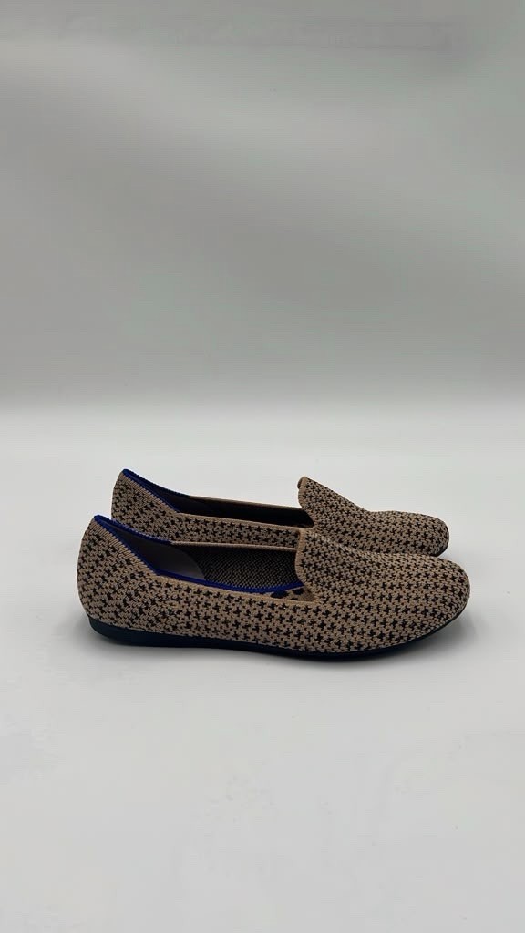 Women’s Rothy’s The Loafer Gold Houndstooth Slip On Flats Size 5
