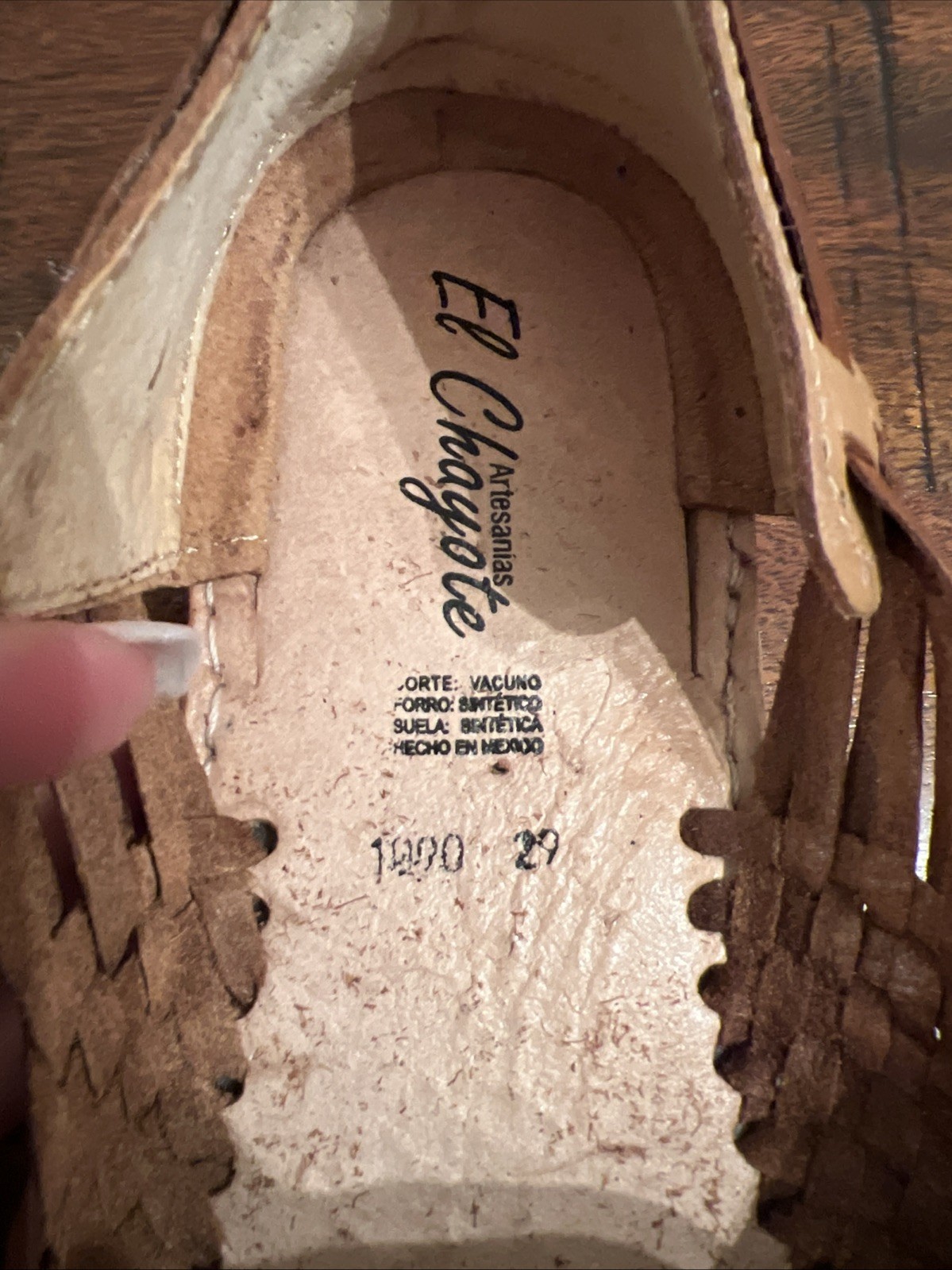 Mens Leather Huarache Sandals Brown Woven SlipOn Handmade Mexico 29 US M 11-11.5