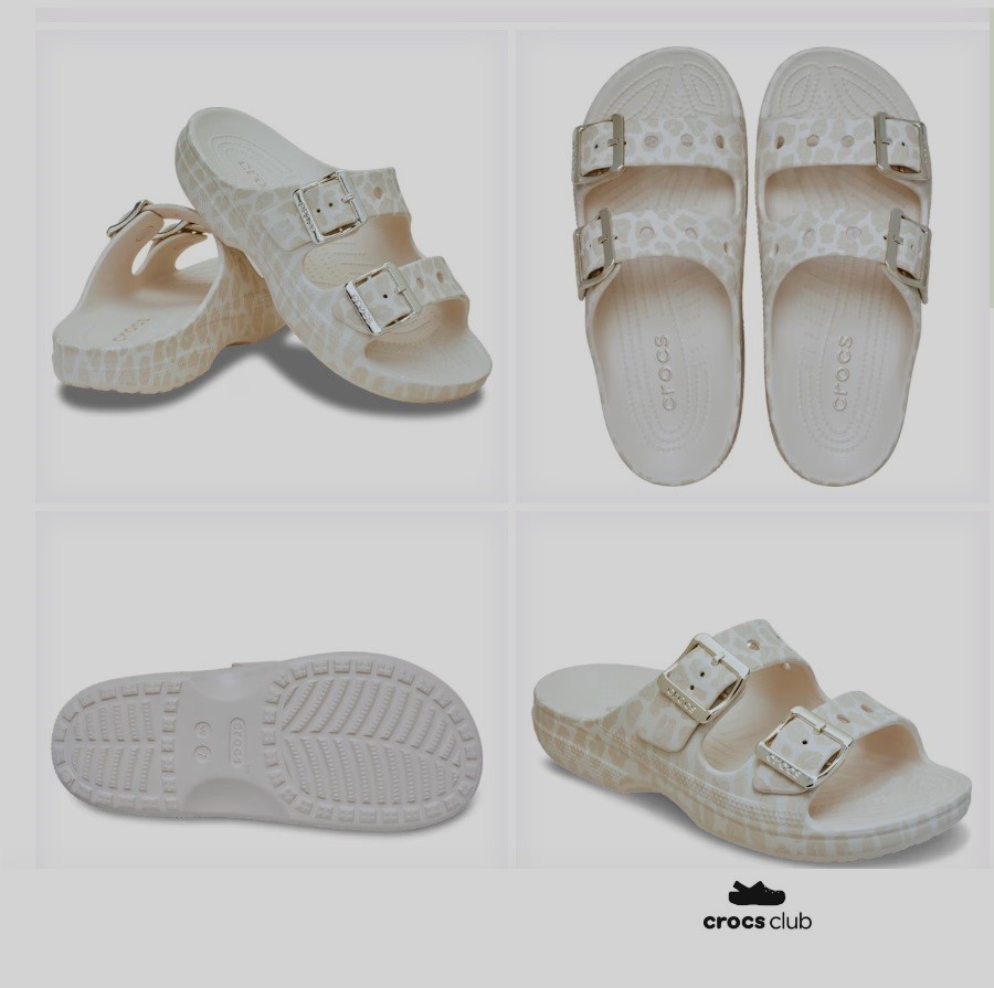 Crocs – Women’s Saturday Metallic Buckle Animal Sandal