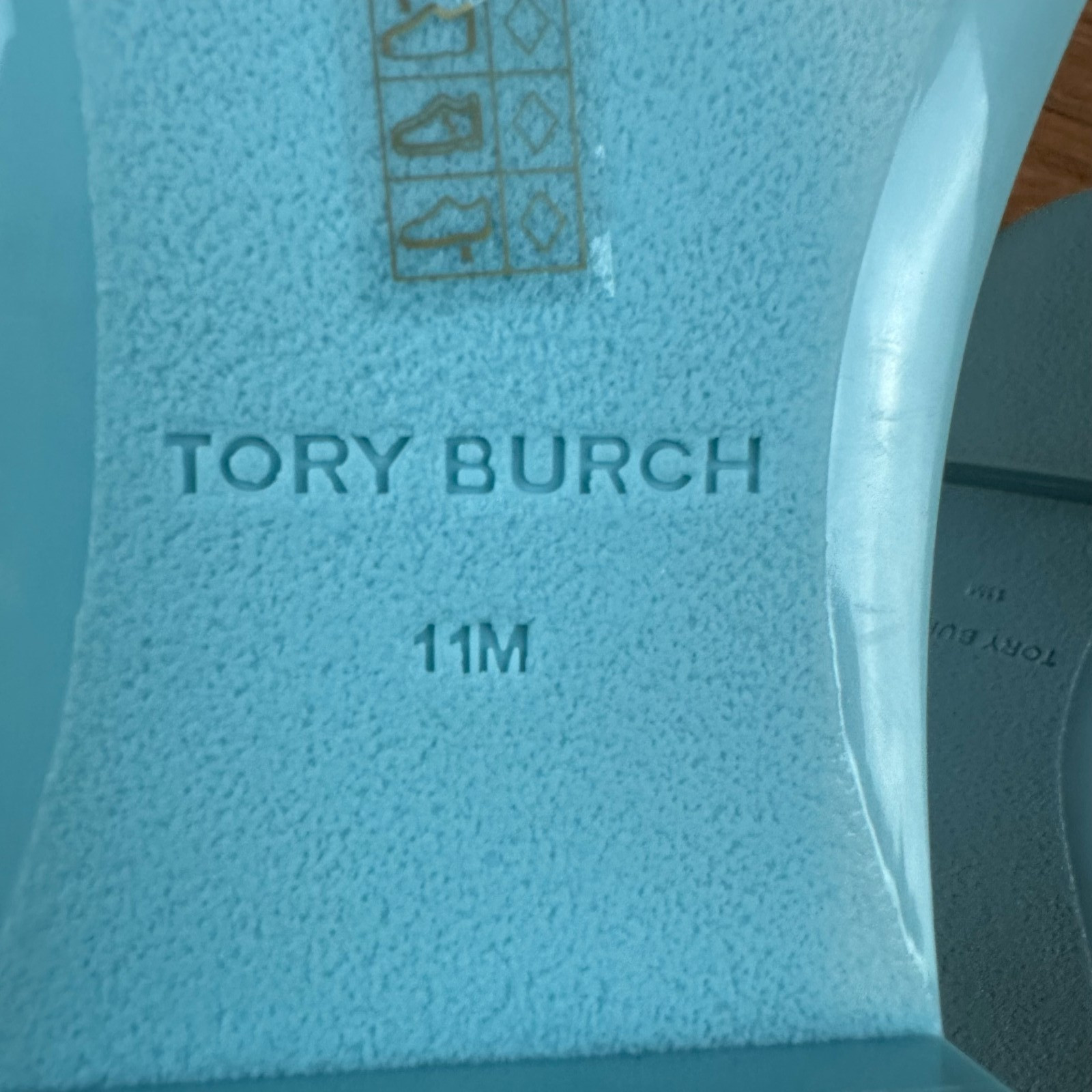 Womens Tory Burch Eleanor Jelly Blue Rubber Logo Casual Slides Sandals Size 11 M