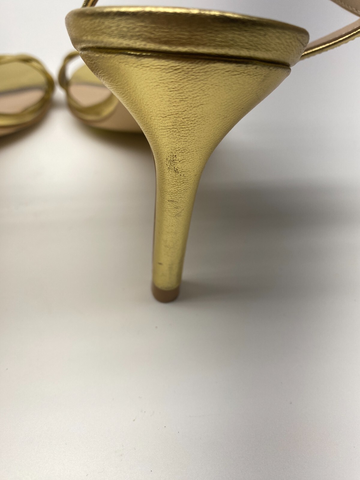 Stuart Weitzman Dancer Twistie 75 metallic leather sandals Sz 11