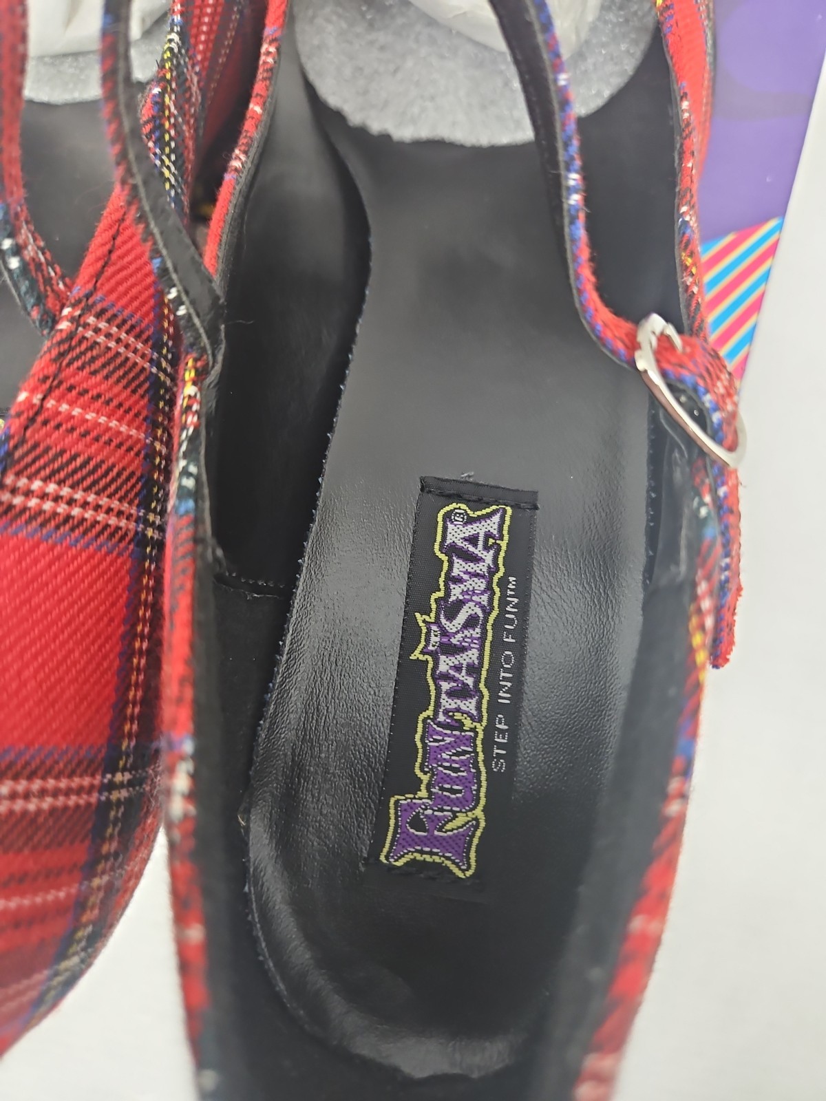 The Funtasma by Pleaser College-04 Pump red plaid New Old STOCK IN BOX Size 11