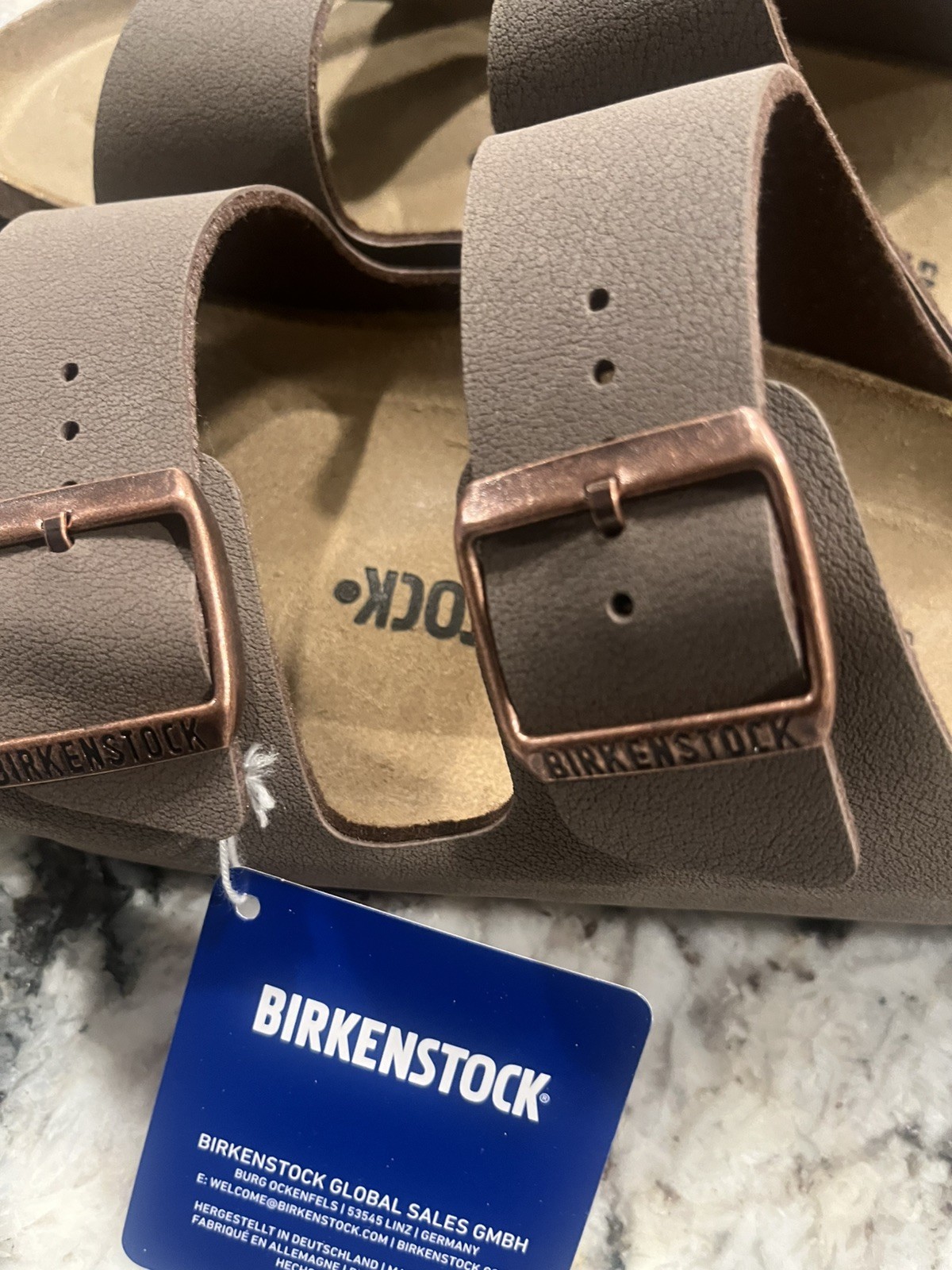 Birkenstock Arizona Mocha Birkibuc Women’s Sandals, Size 39- Brown