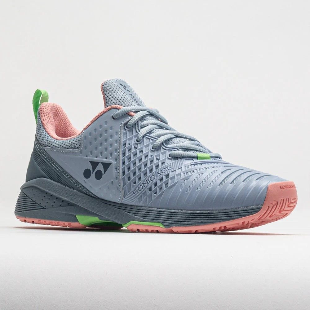 NIB WOMEN YONEX POWER CUSHION SONICAGE 3 TENNIS SHOES (GRAYISH/PINK) #SHTS3LACEX