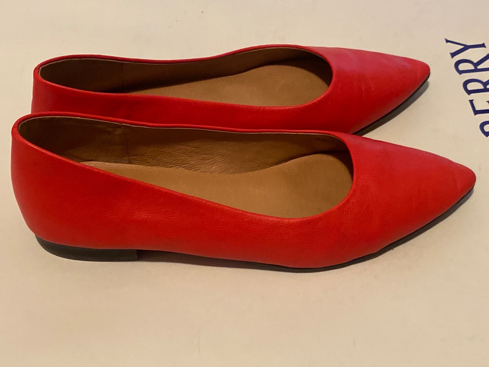 Madewell pointy flats leather orange 8.5 excellent!