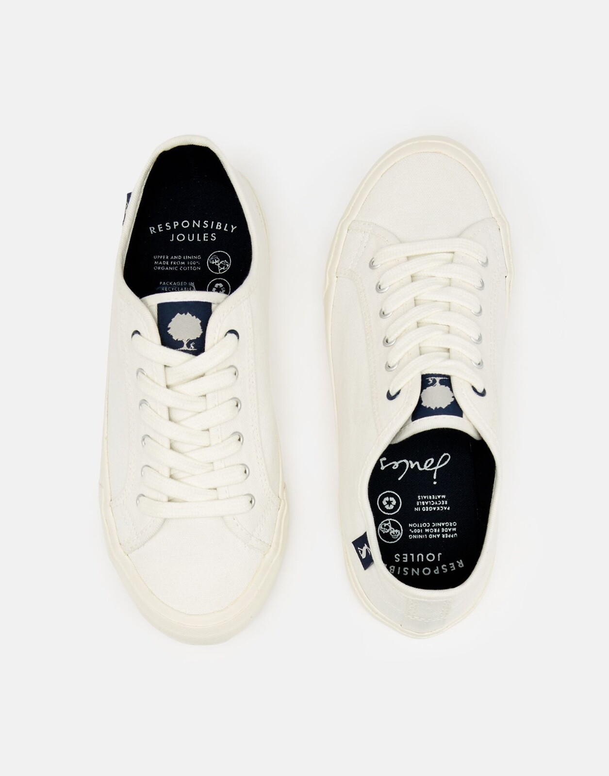 Women Joules USA White Organic Coast Pump Lace Up Sneakers Size US 6 Euro 37 NEW