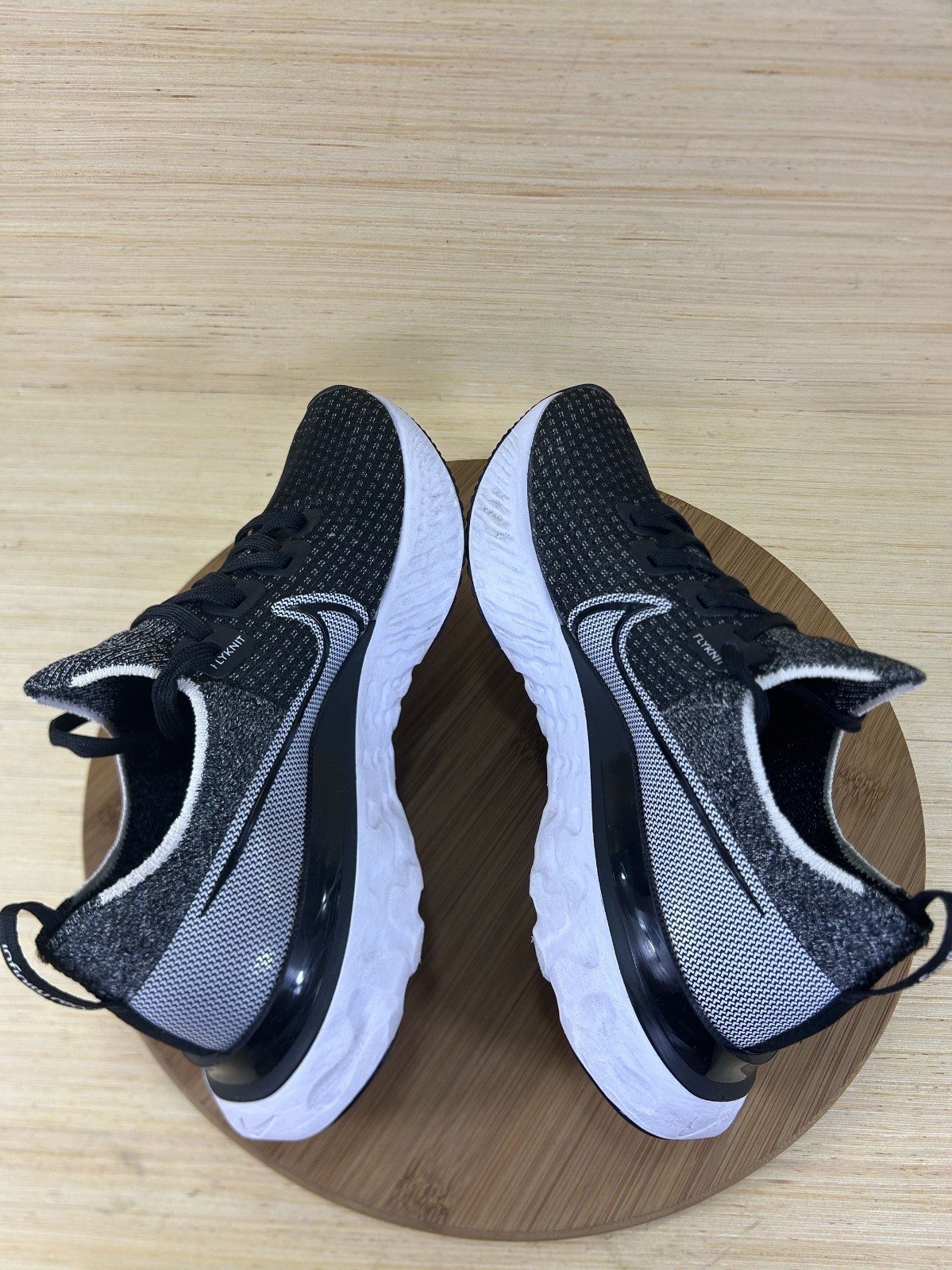 Nike React Infinity Run Flyknit Black Gray Athletic Running Shoes Womens 8.5