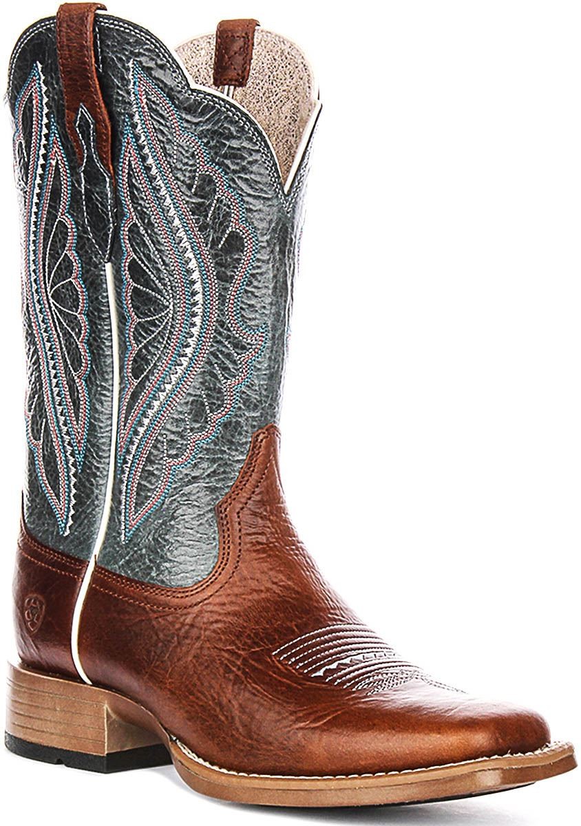 Ariat Prime Time Modern Tech Mid Calf Womens Boot Brown Blue US 6 -11