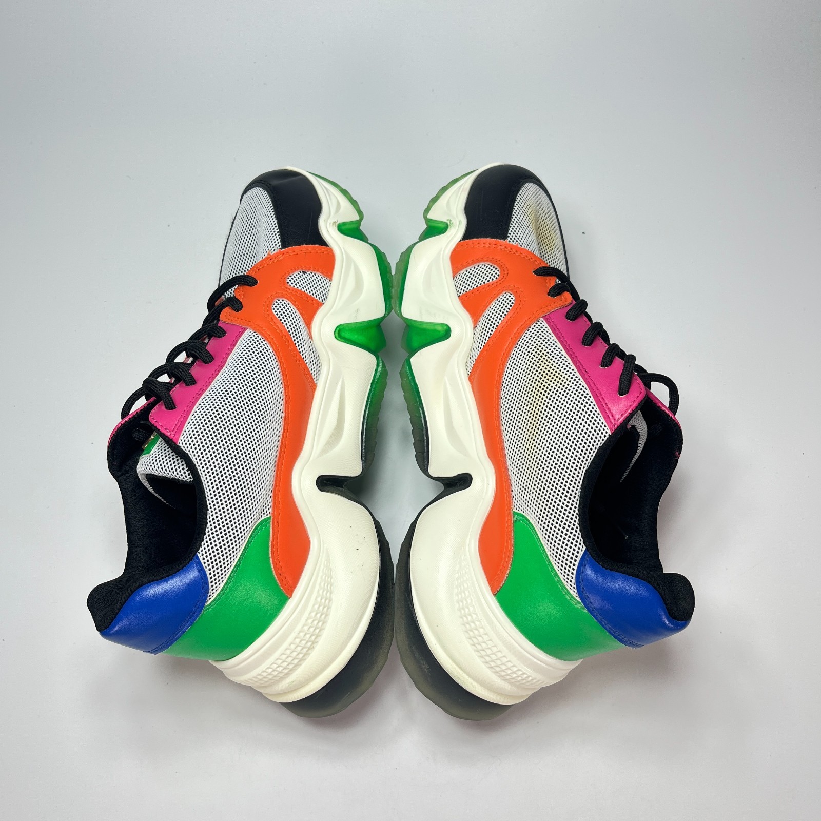 True Religion Green Orange Colorblock Sneakers Street Style Women’s Size 8.5