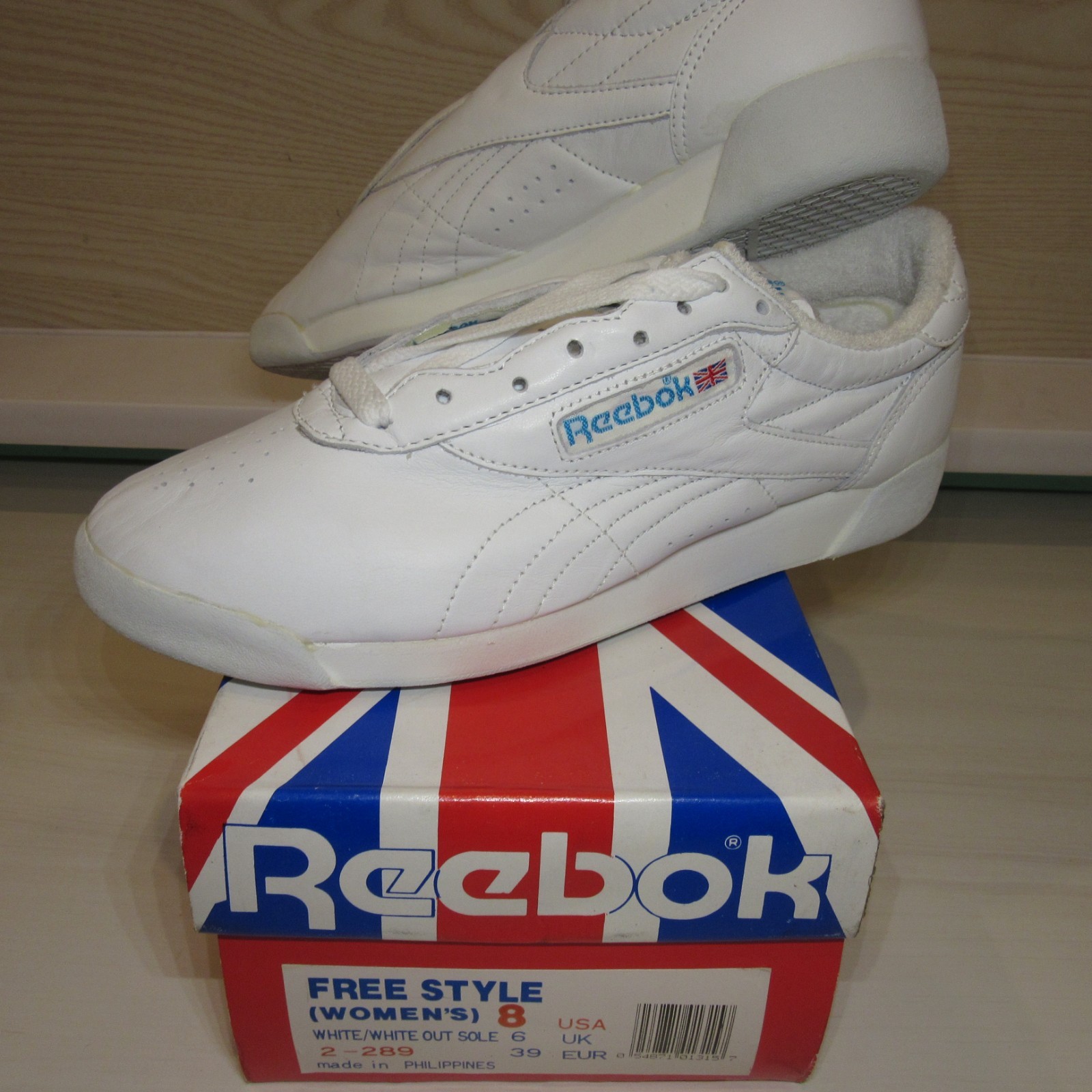 Reebok Classic White Free Style Aerobics Leather Low Top 2-289 Vintage Woman’s 8