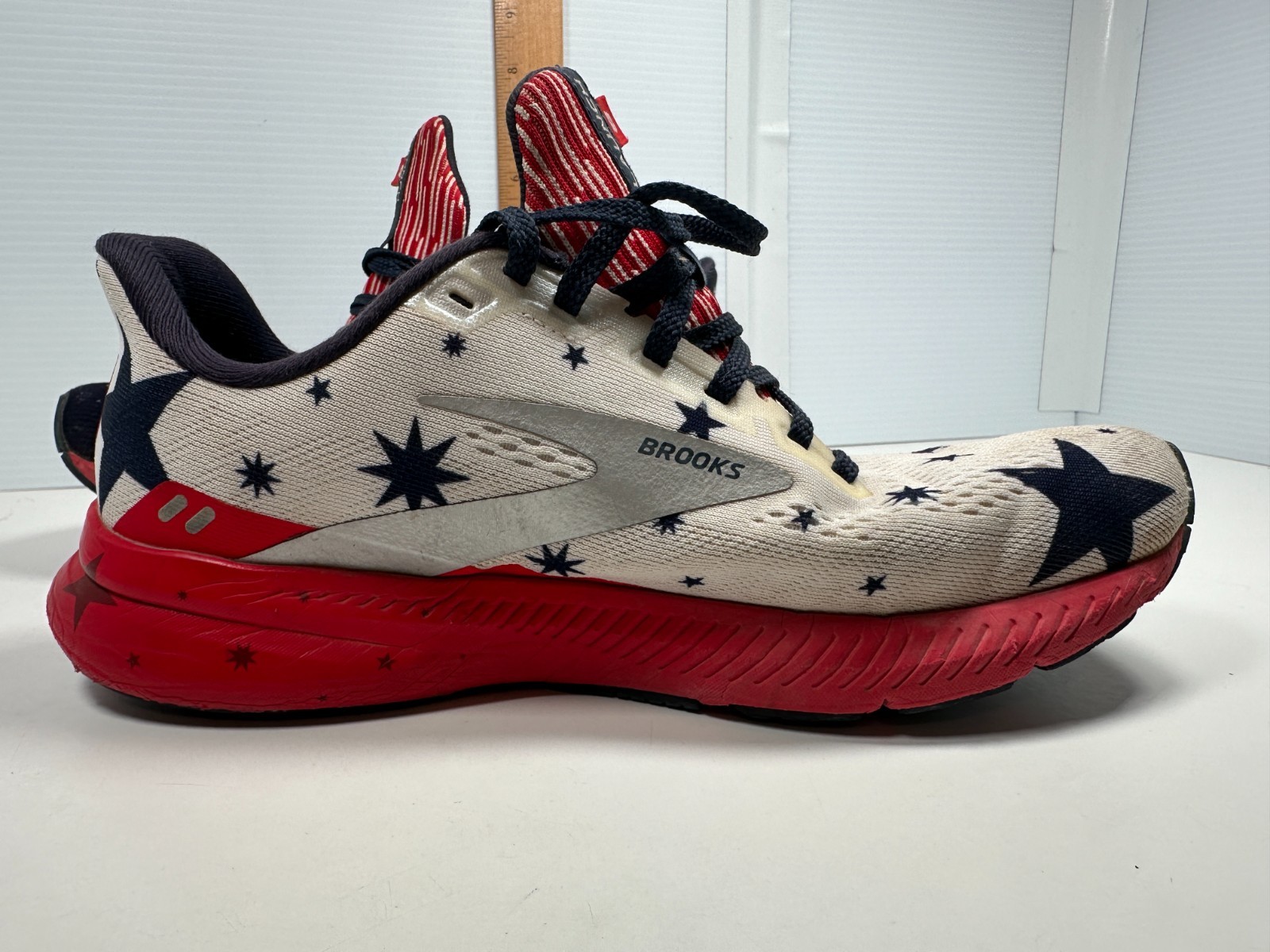 Brooks Launch 8 USA Stars Patriotic 4th Of July Sneakers Shoes Womens Sz 9.5 M