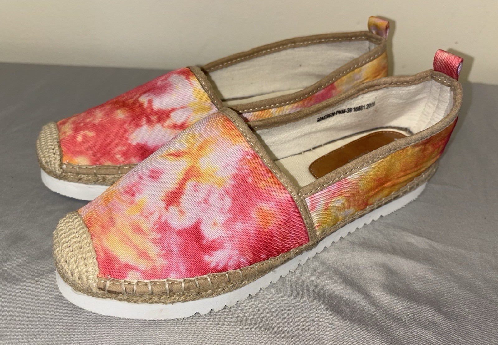 Patrizia By Spring Step Espadrille Pink Tie Dye Slip On Shoes Women’s 39 (8.5)
