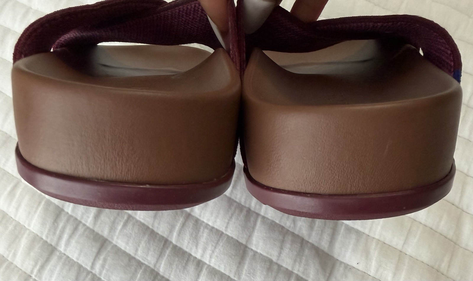 Rothy’s The Weekend Slide Cross Strap Open Toe in Sangria Knit Women’s 7