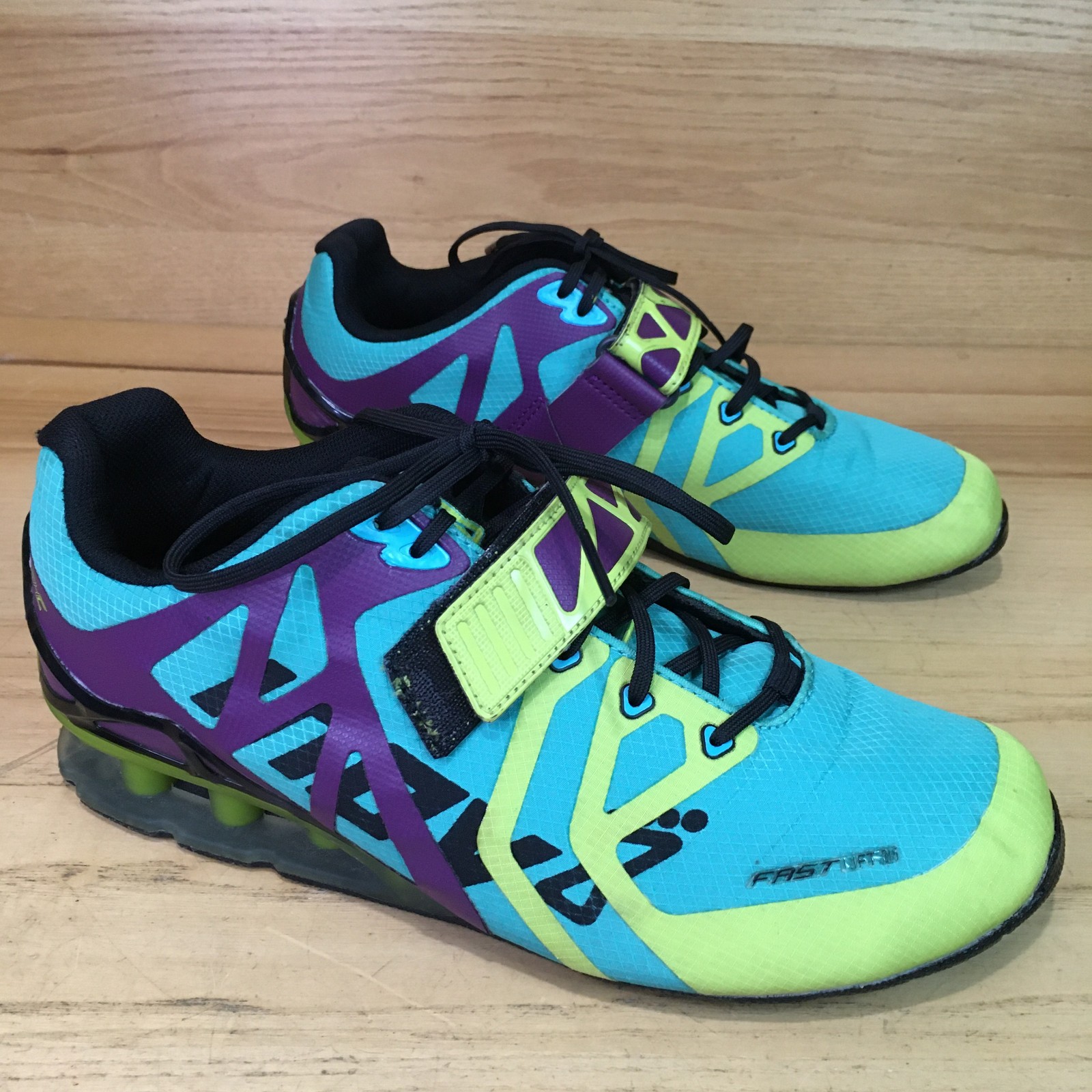Inov-8 Fastlift 315 Shoes Women’s Sz 10.5 Weightlifting Training Gym Blue Yellow